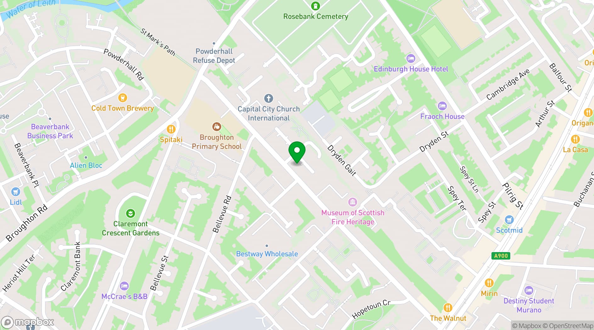 Map showing Hanover Scotland