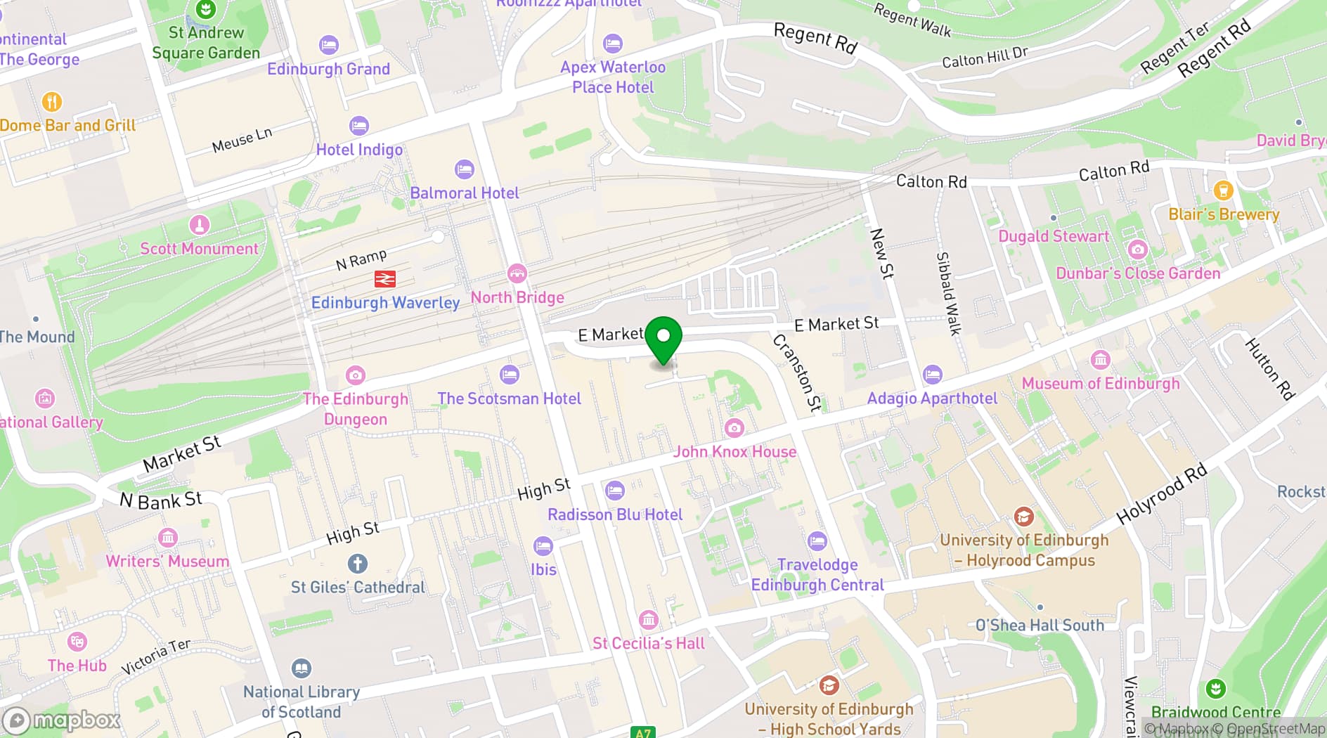Map showing Leonardo Royal Hotel Edinburgh