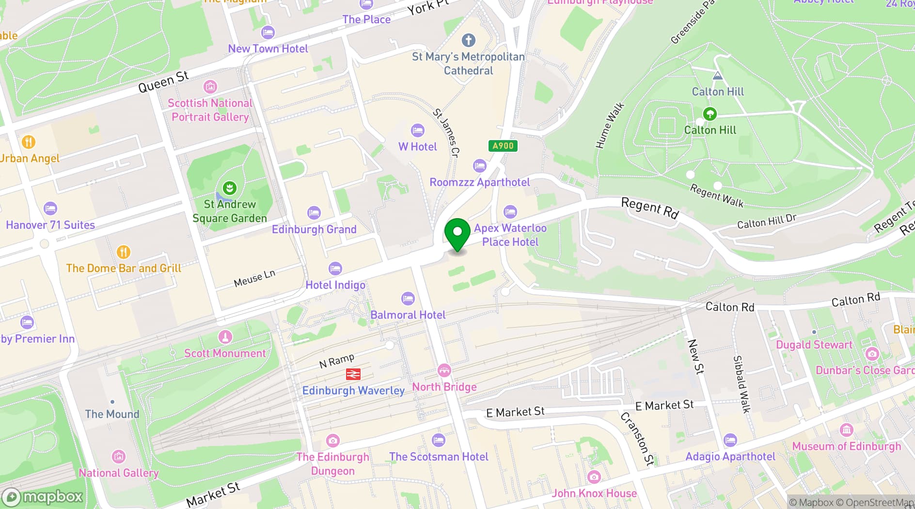 Map showing BrewDog Edinburgh Waverley