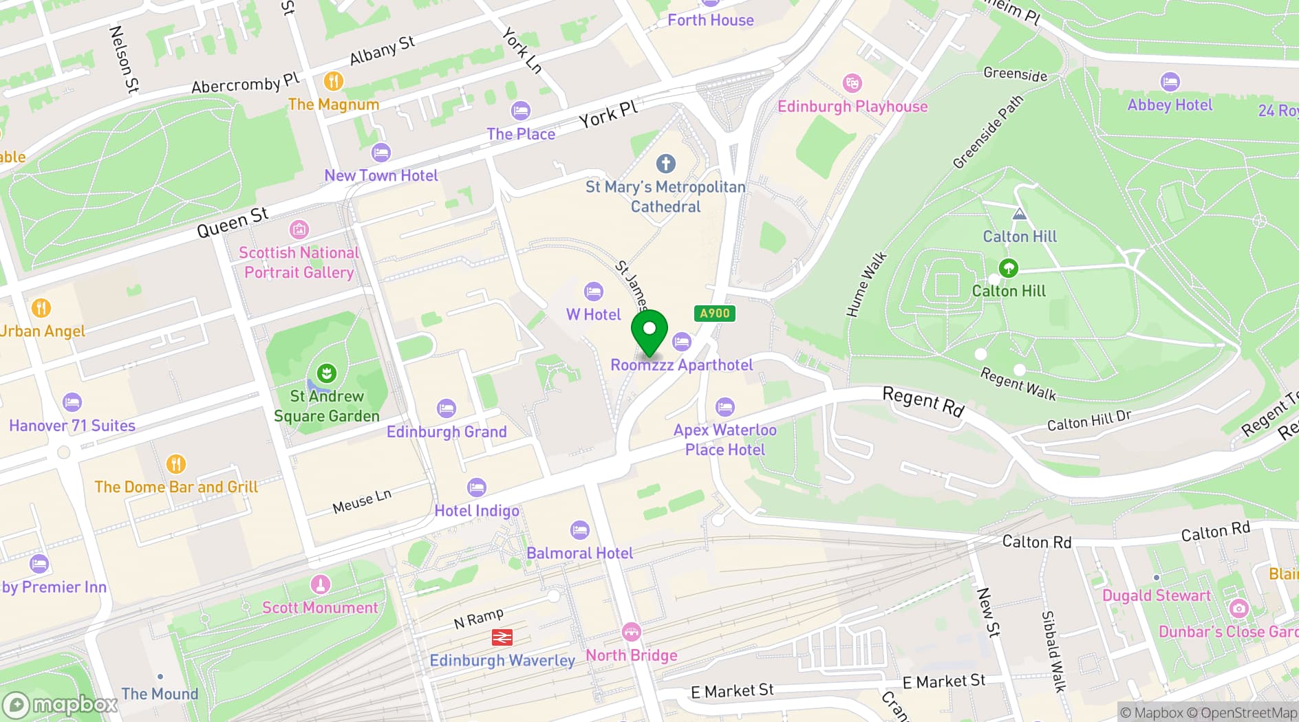 Map showing Duck & Waffle Edinburgh