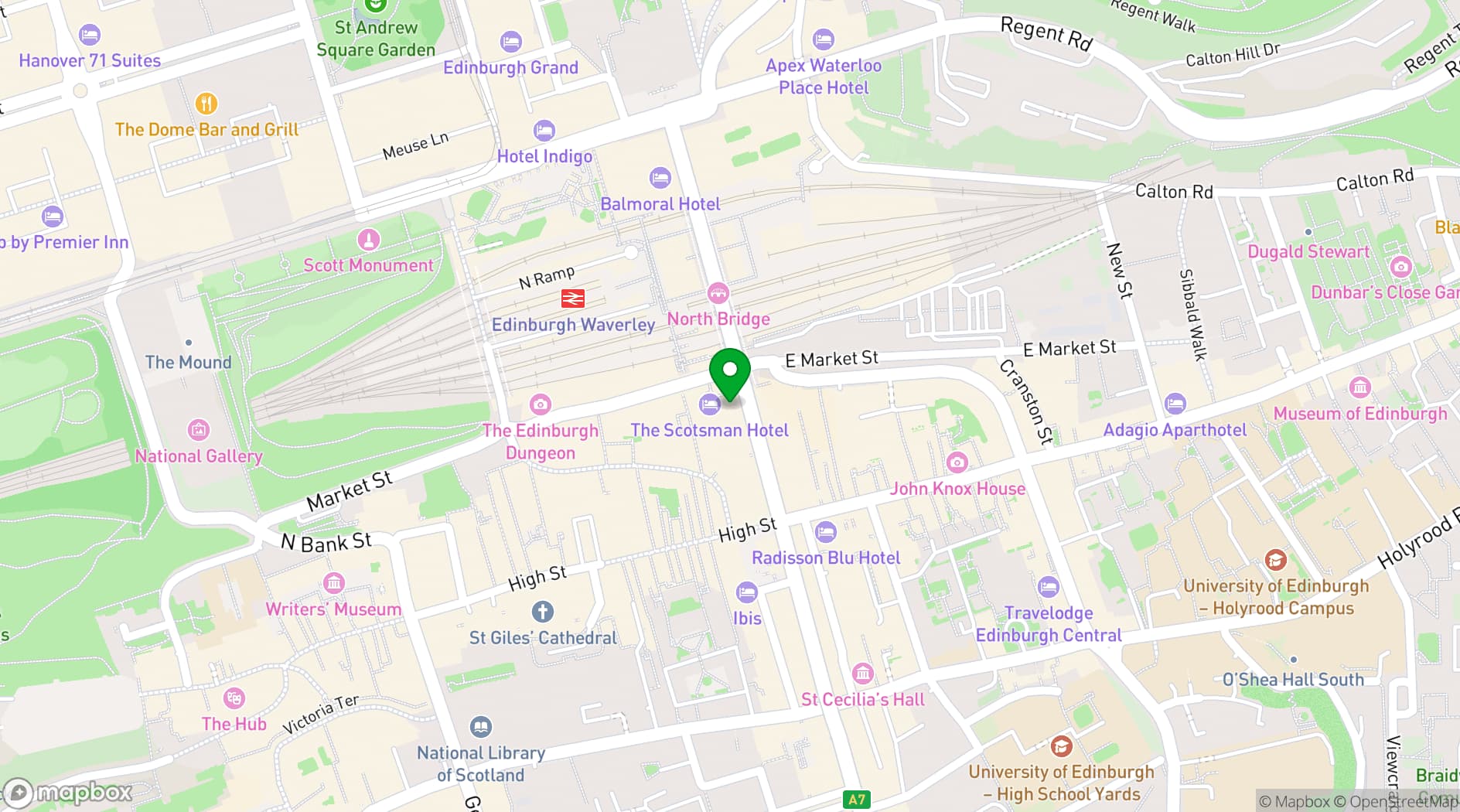 Map showing The Scotsman Hotel