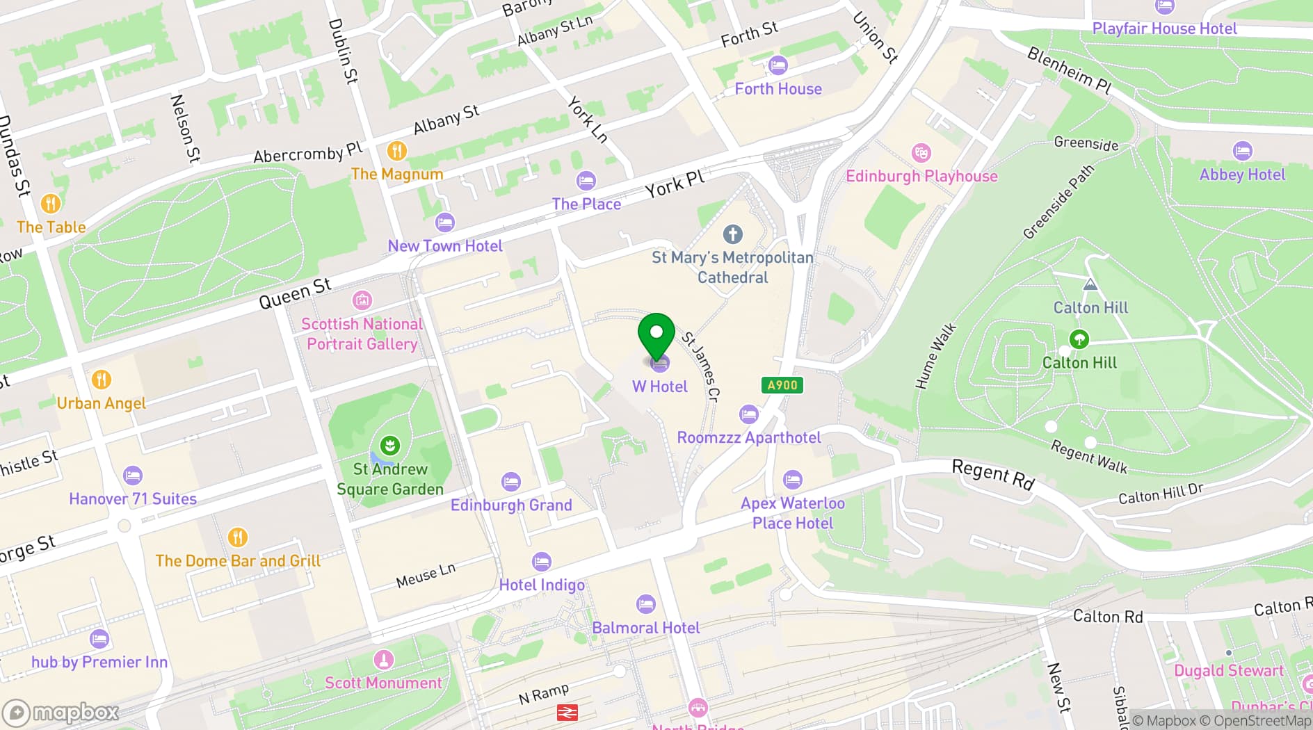 Map showing W Edinburgh