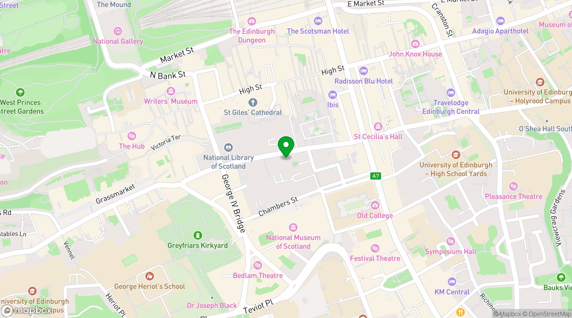 Map showing BrewDog Edinburgh