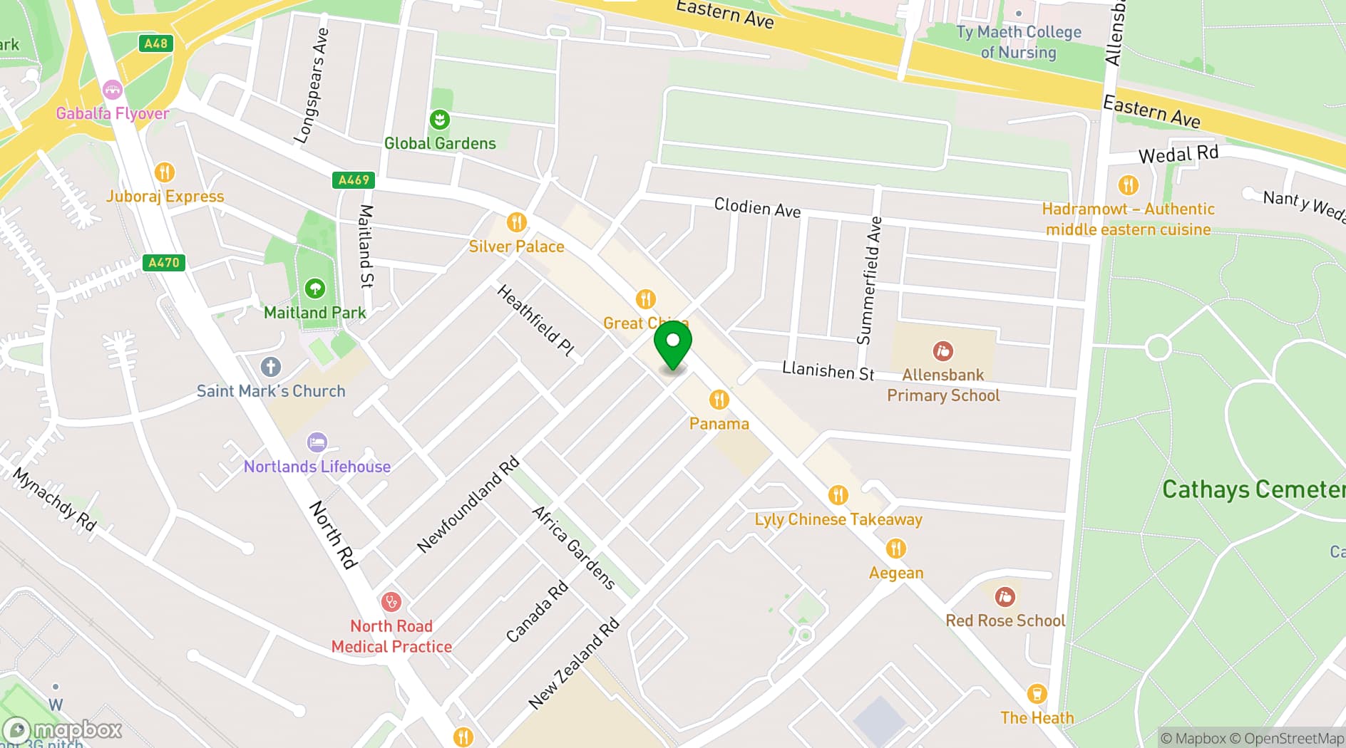 Map showing St Joe’s