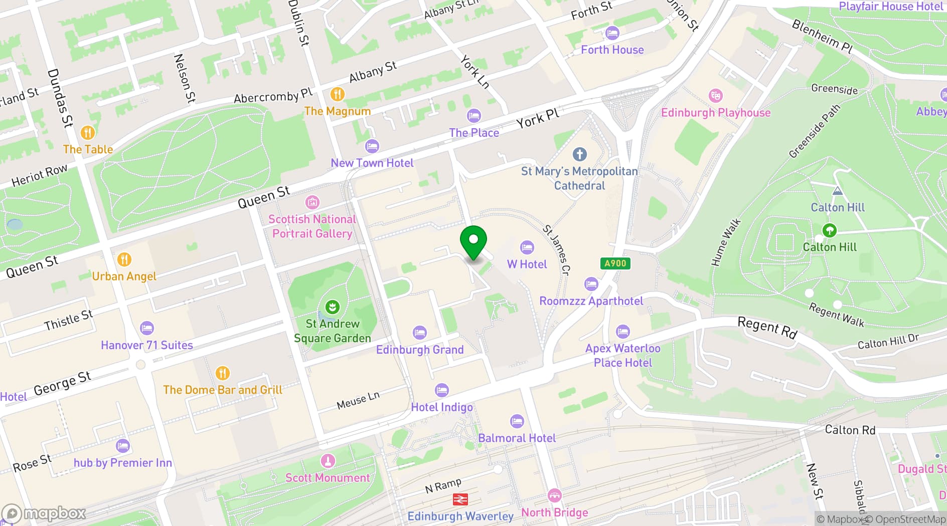 Map showing W Edinburgh