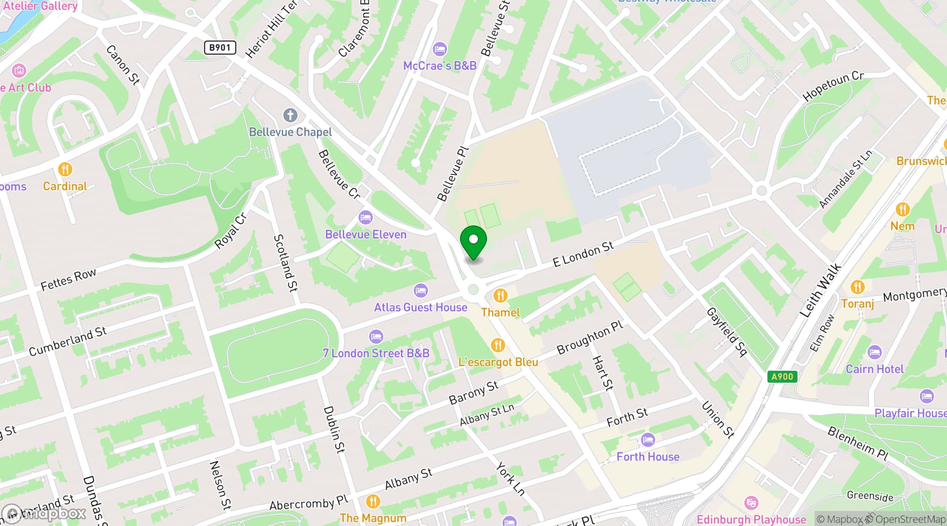 Map showing Mansfield Traquair