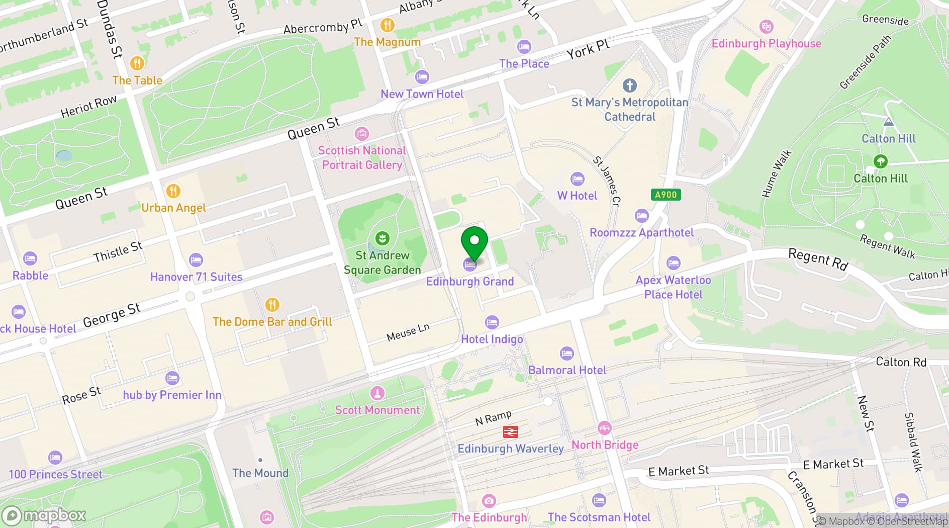 Map showing Hawksmoor Edinburgh