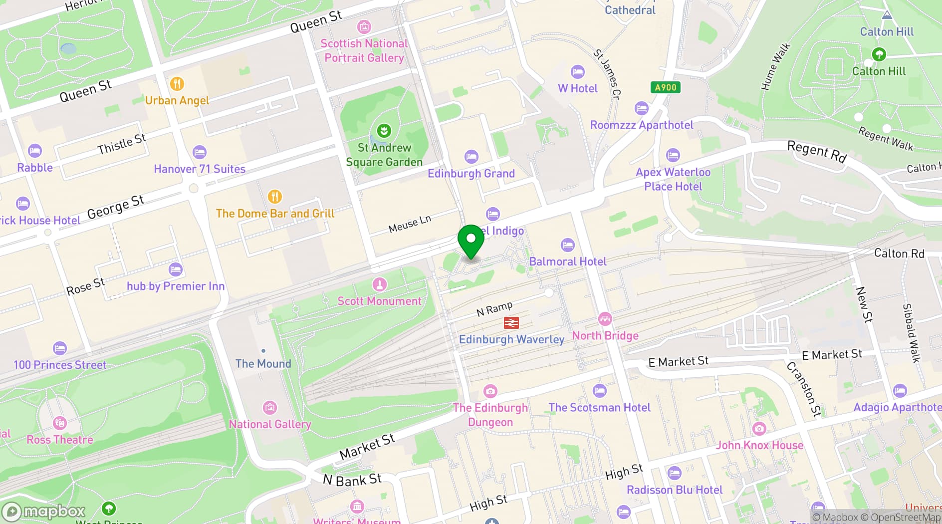 Map showing King Pins - Waverly, Edinburgh