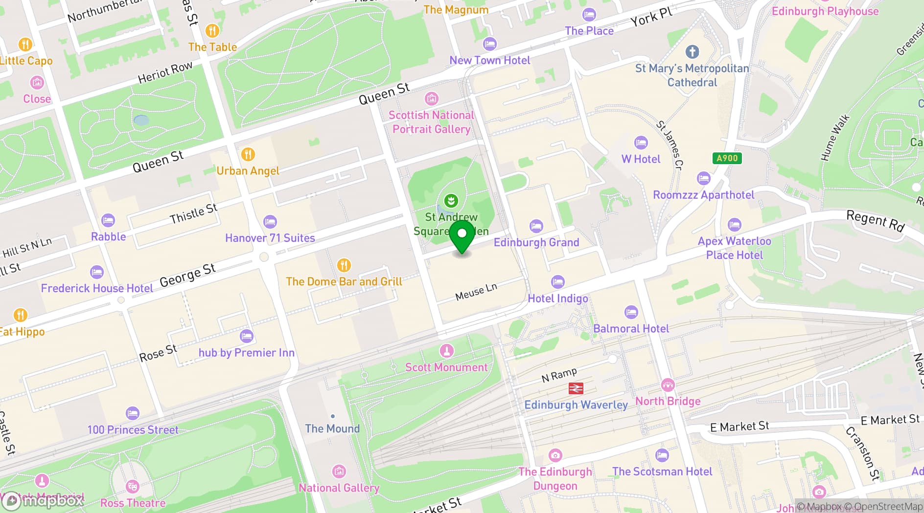 Map showing Edinburgh (Gaucho)