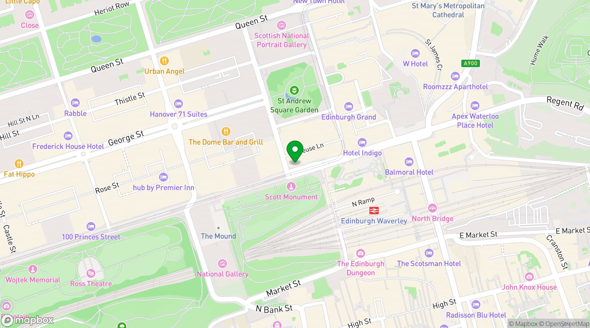 Map showing The Old Waverley Hotel
