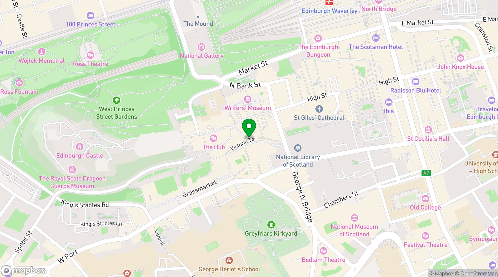 Map showing Edinburgh Quaker Meeting House