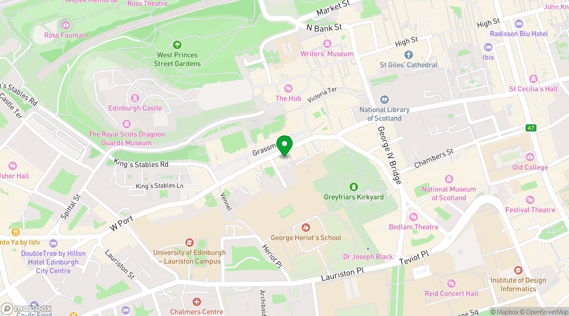 Map showing Apex City of Edinburgh Hotel