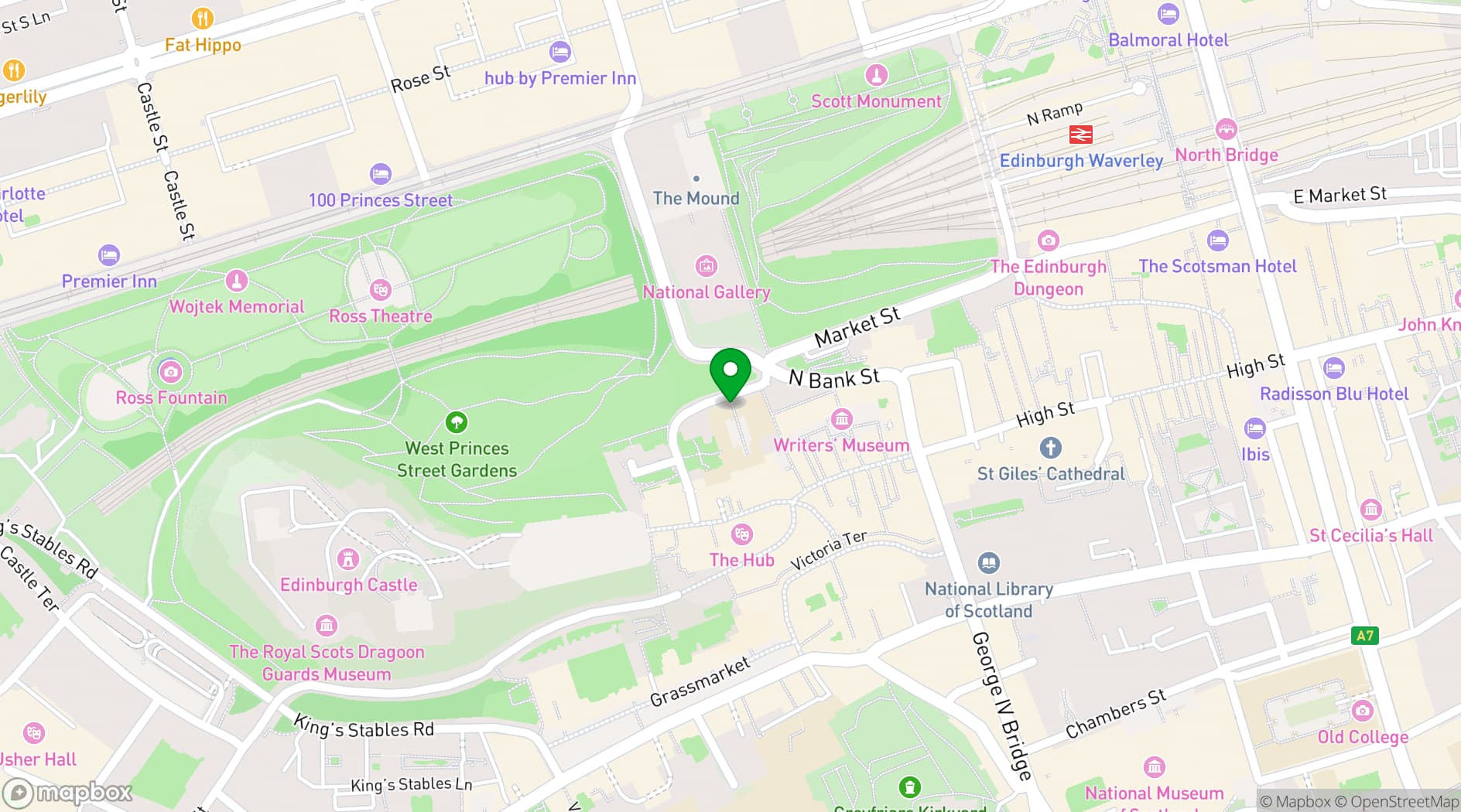 Map showing Assembly Hall