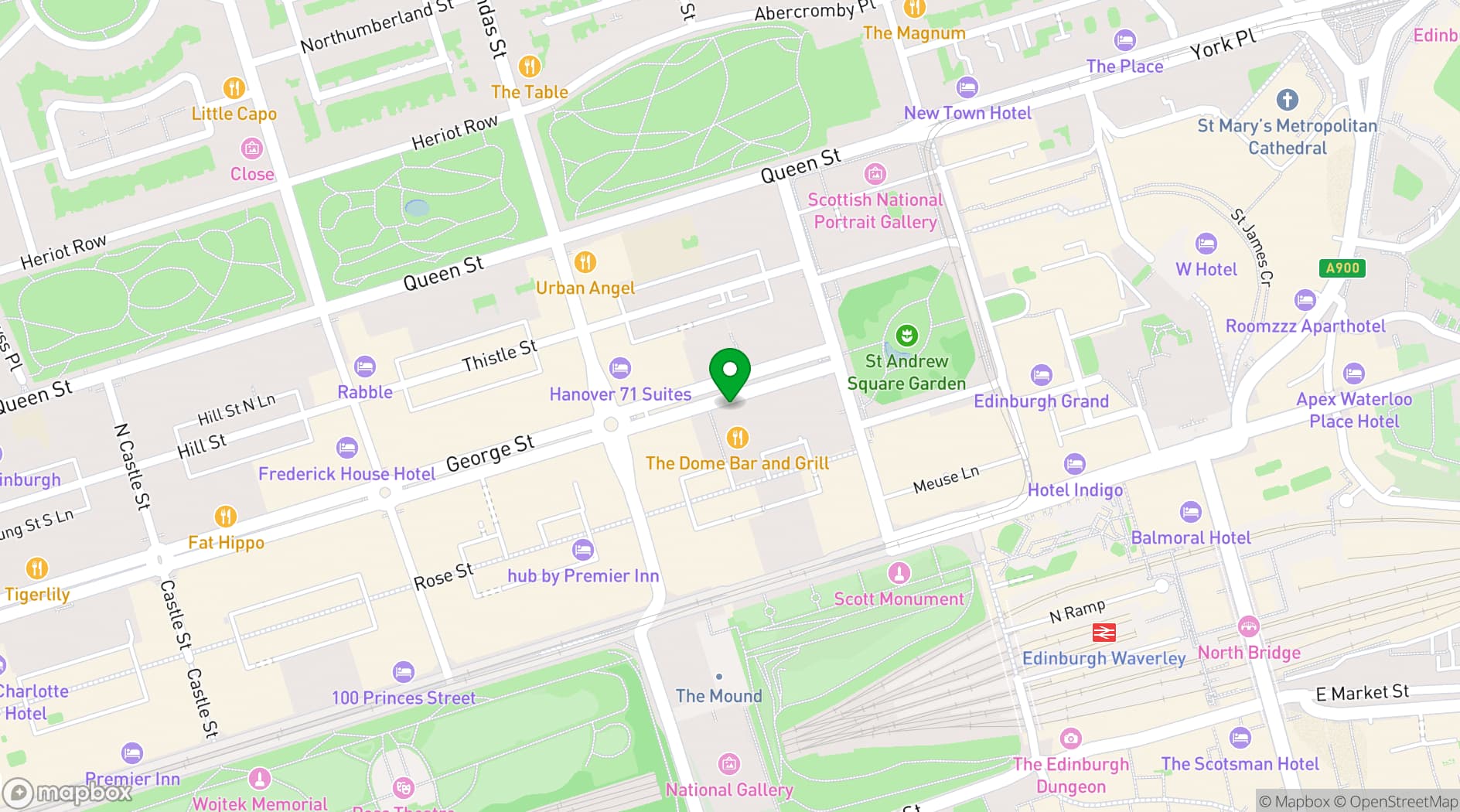 Map showing The Dome Edinburgh