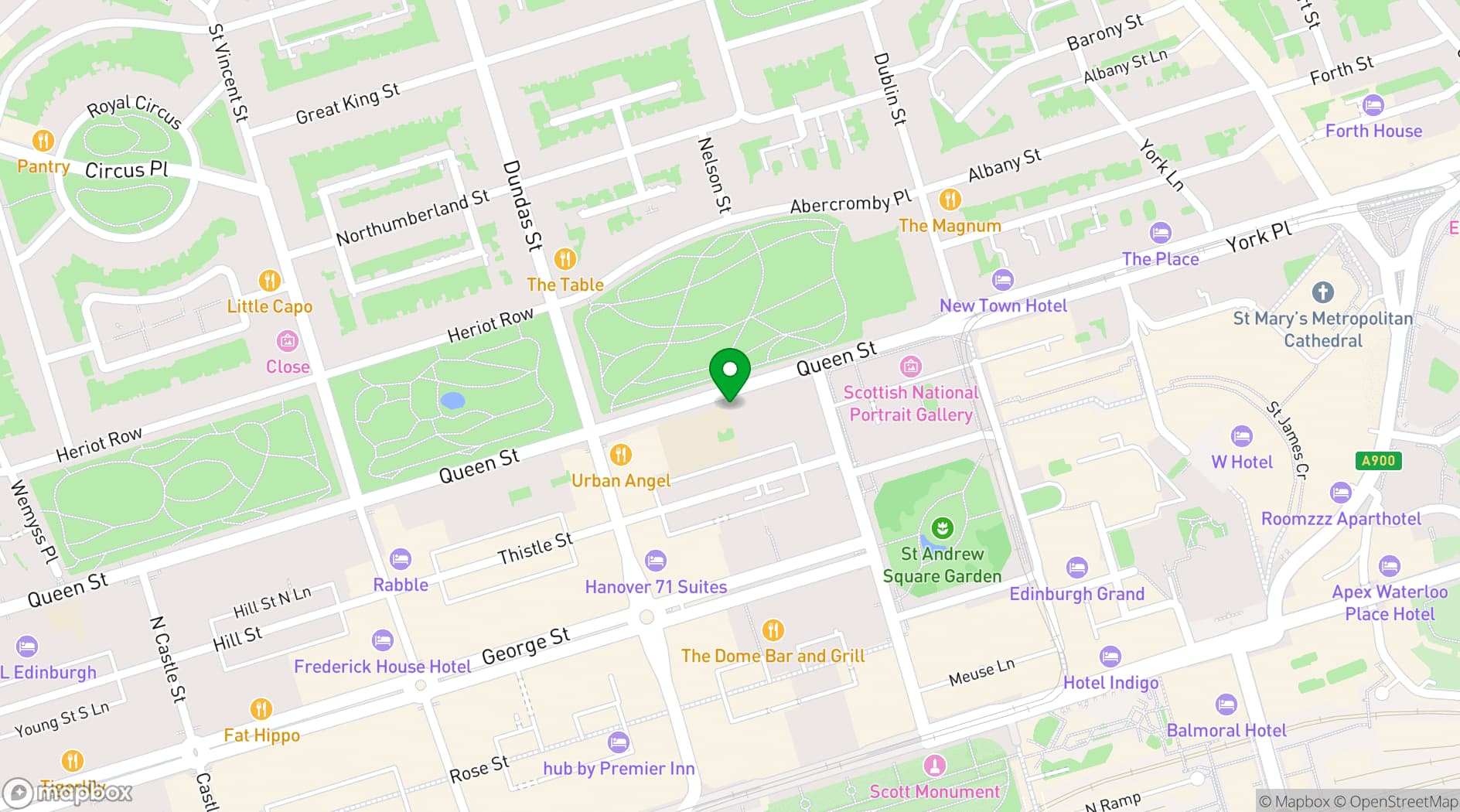 Map showing Edinburgh New Town Cookery School