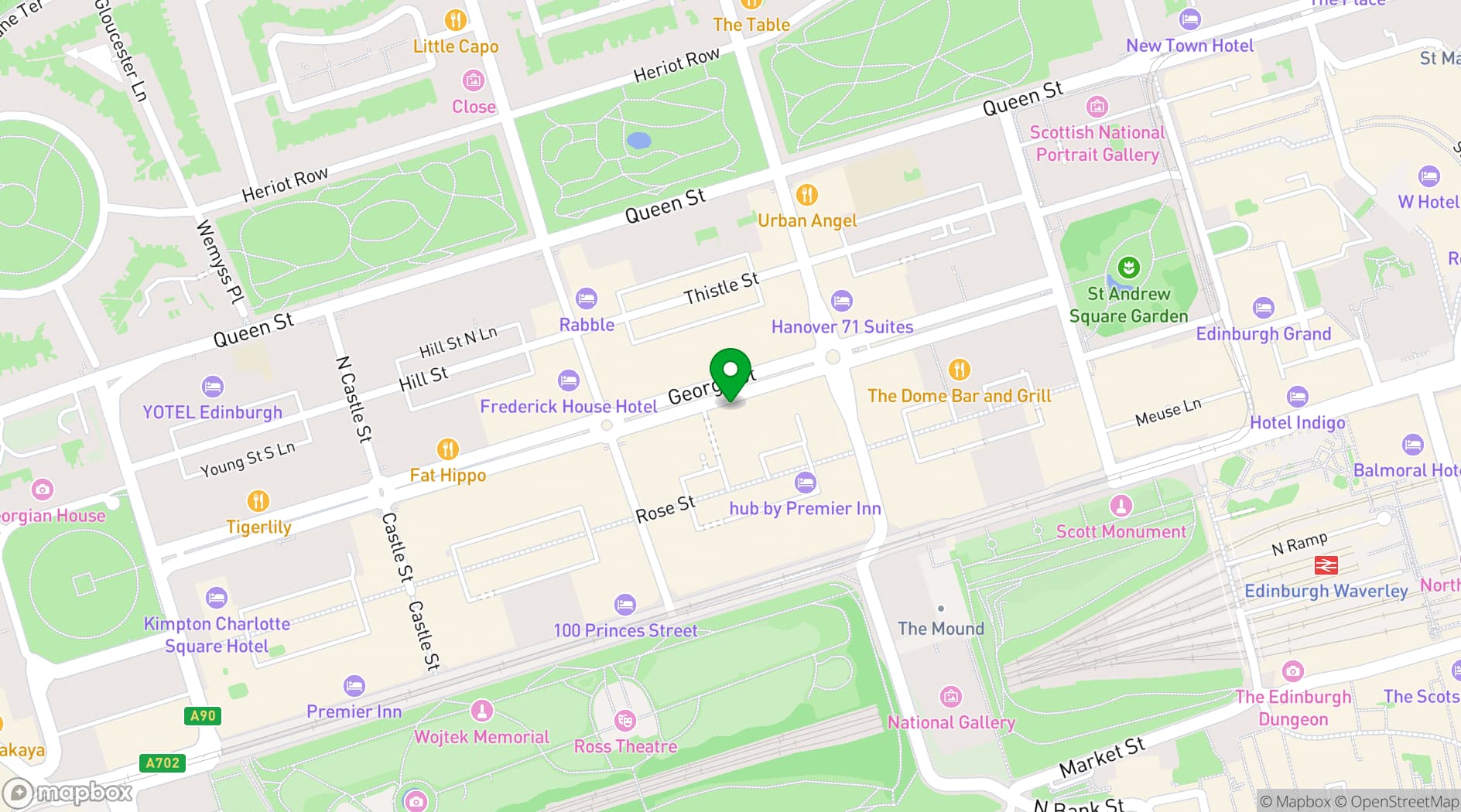 Map showing Assembly Rooms