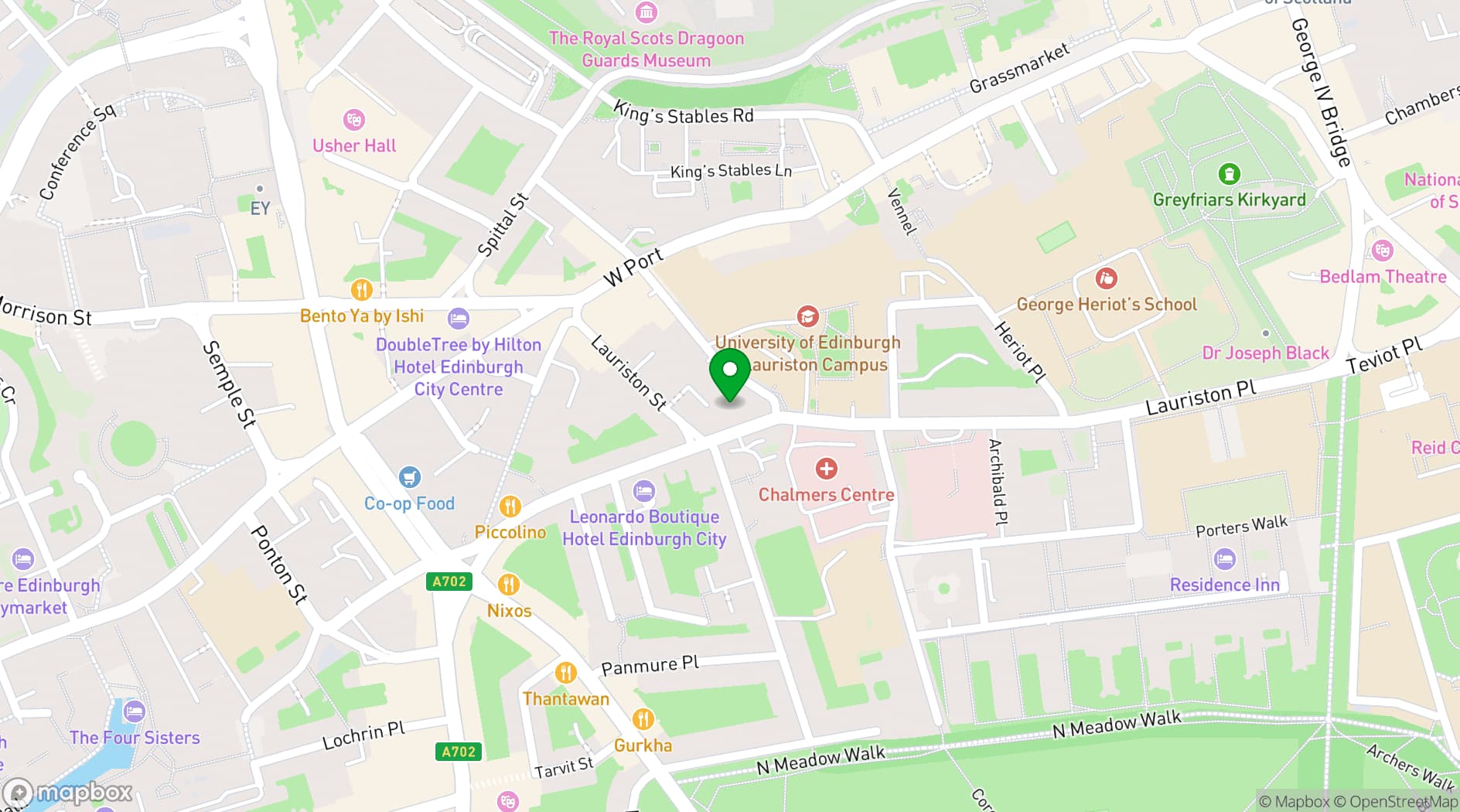 Map showing Novotel Edinburgh Centre