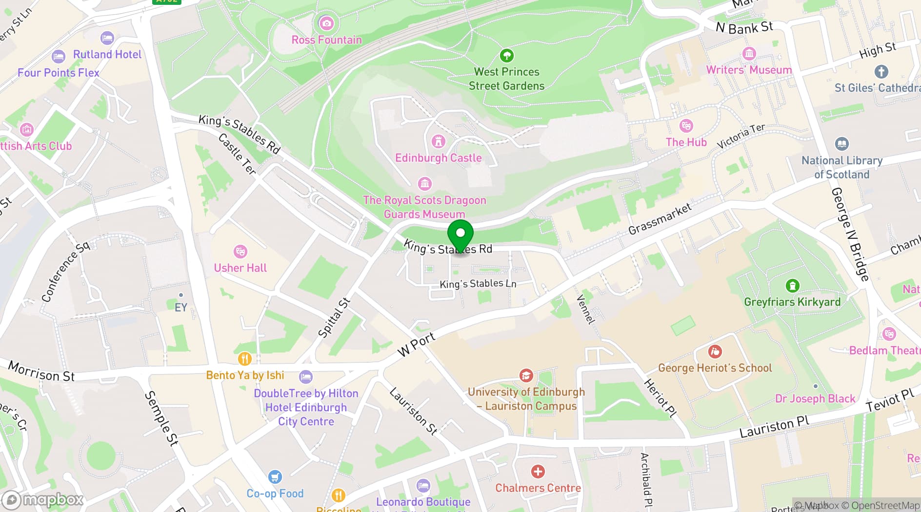 Map showing Wilde Aparthotels, Edinburgh Grassmarket