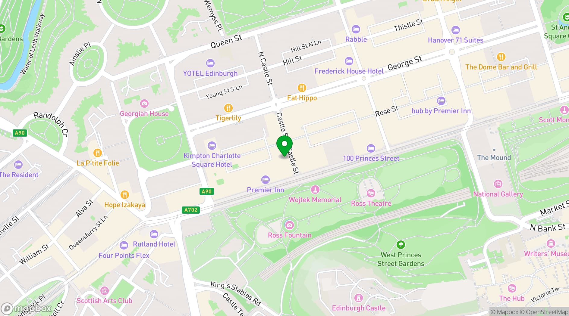 Map showing Veeno Italian Wine Bar Edinburgh 