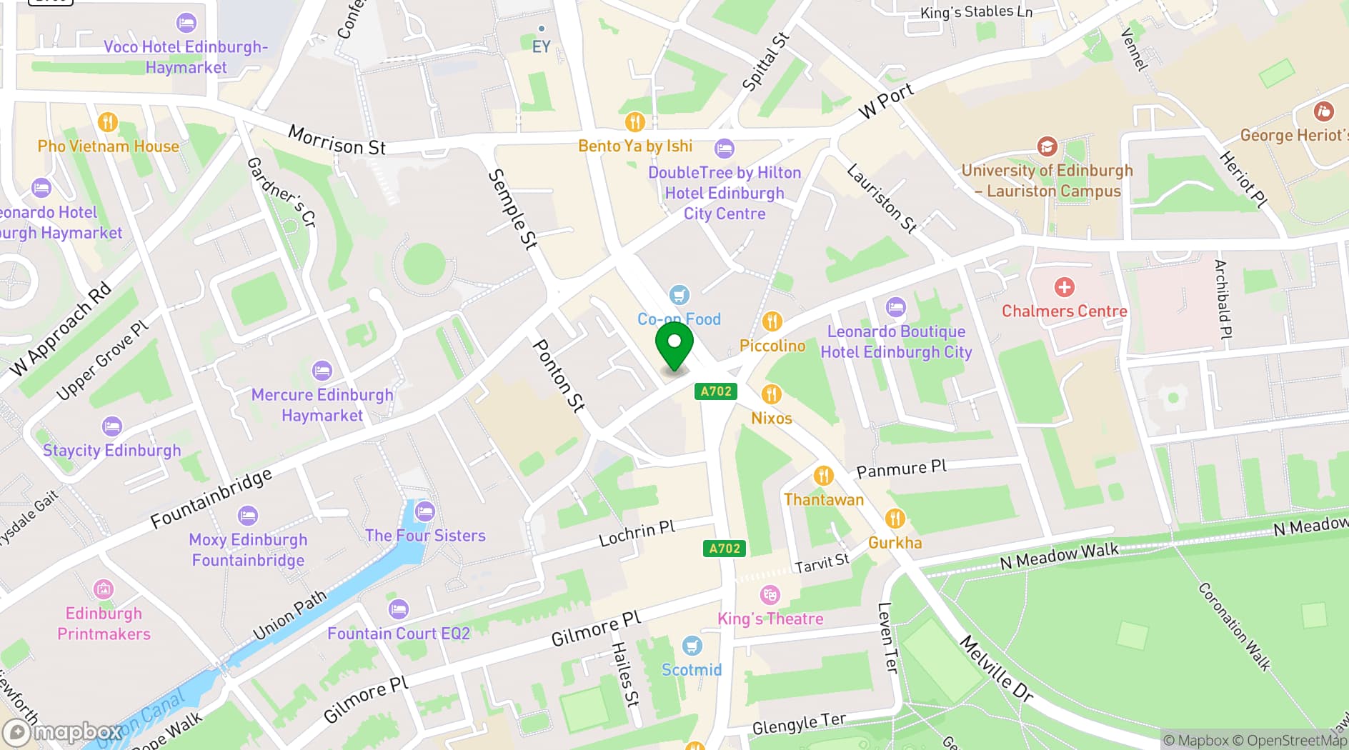 Map showing Central Venues