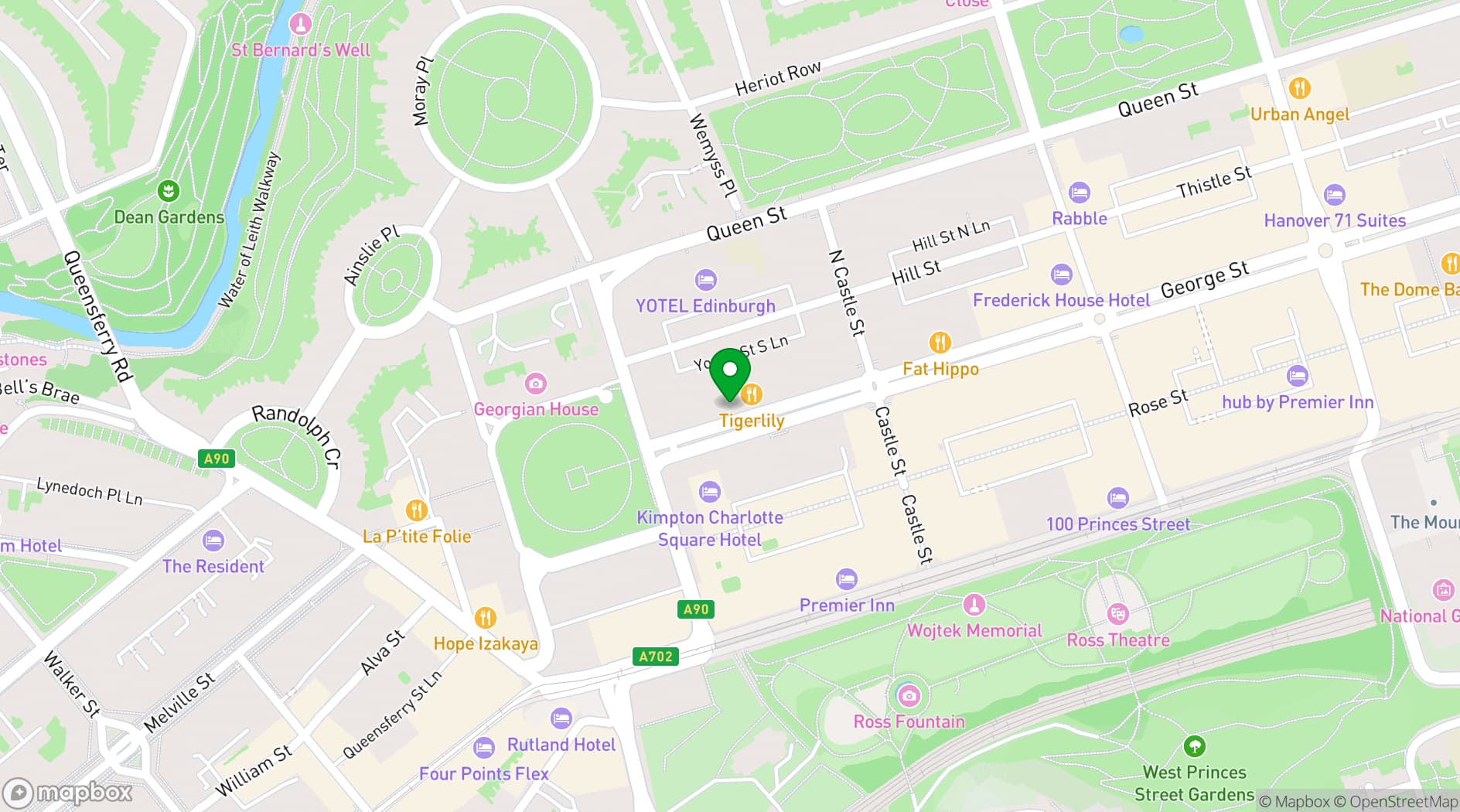 Map showing Coco Boho Edinburgh
