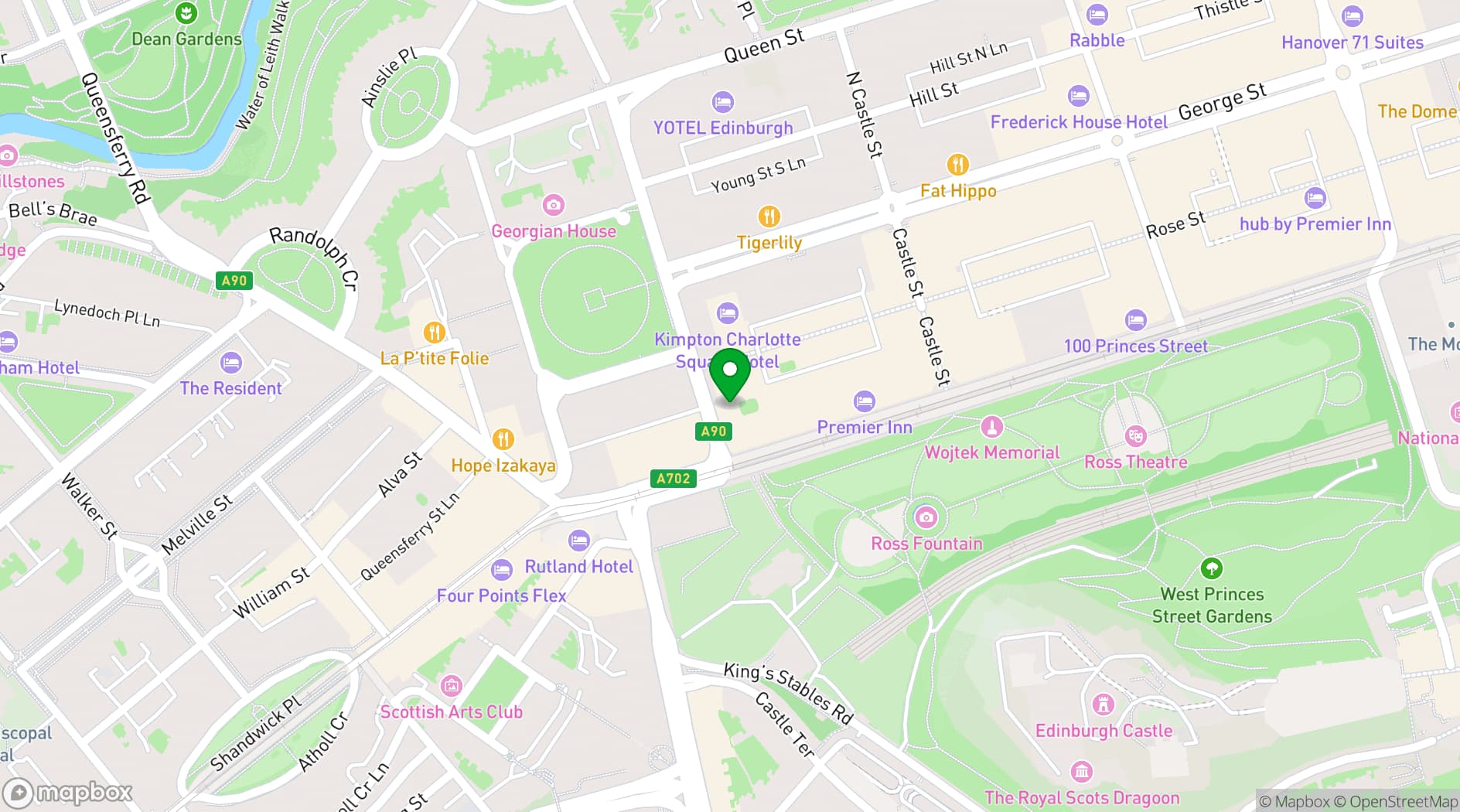 Map showing MYCO Edinburgh