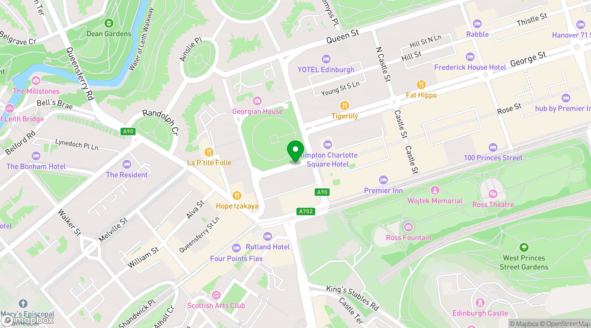 Map showing Kimpton Charlotte Square
