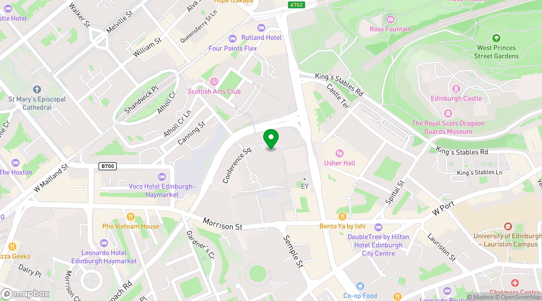 Map showing One Square Bar & Brasserie