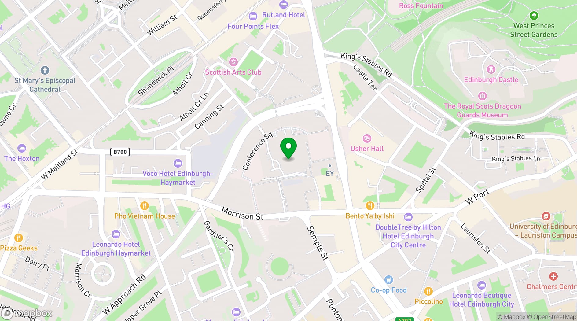 Map showing Sheraton Grand Hotel & Spa