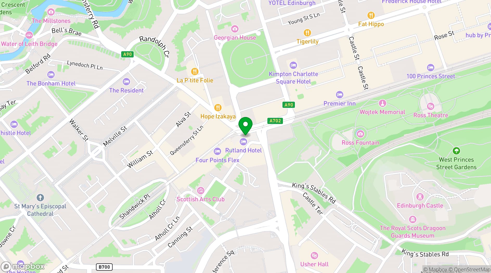Map showing Kyloe Gourmet Steak Restaurant & Grill