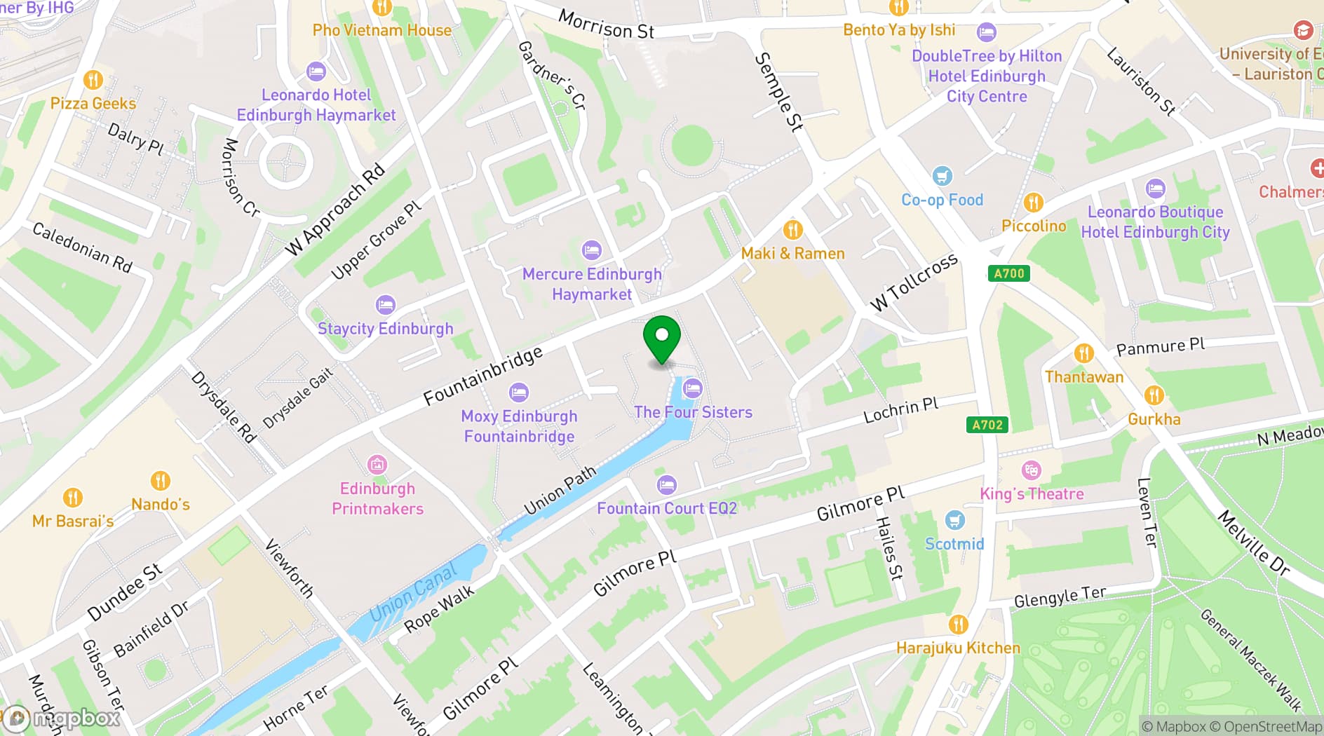 Map showing The Towpath Cafe