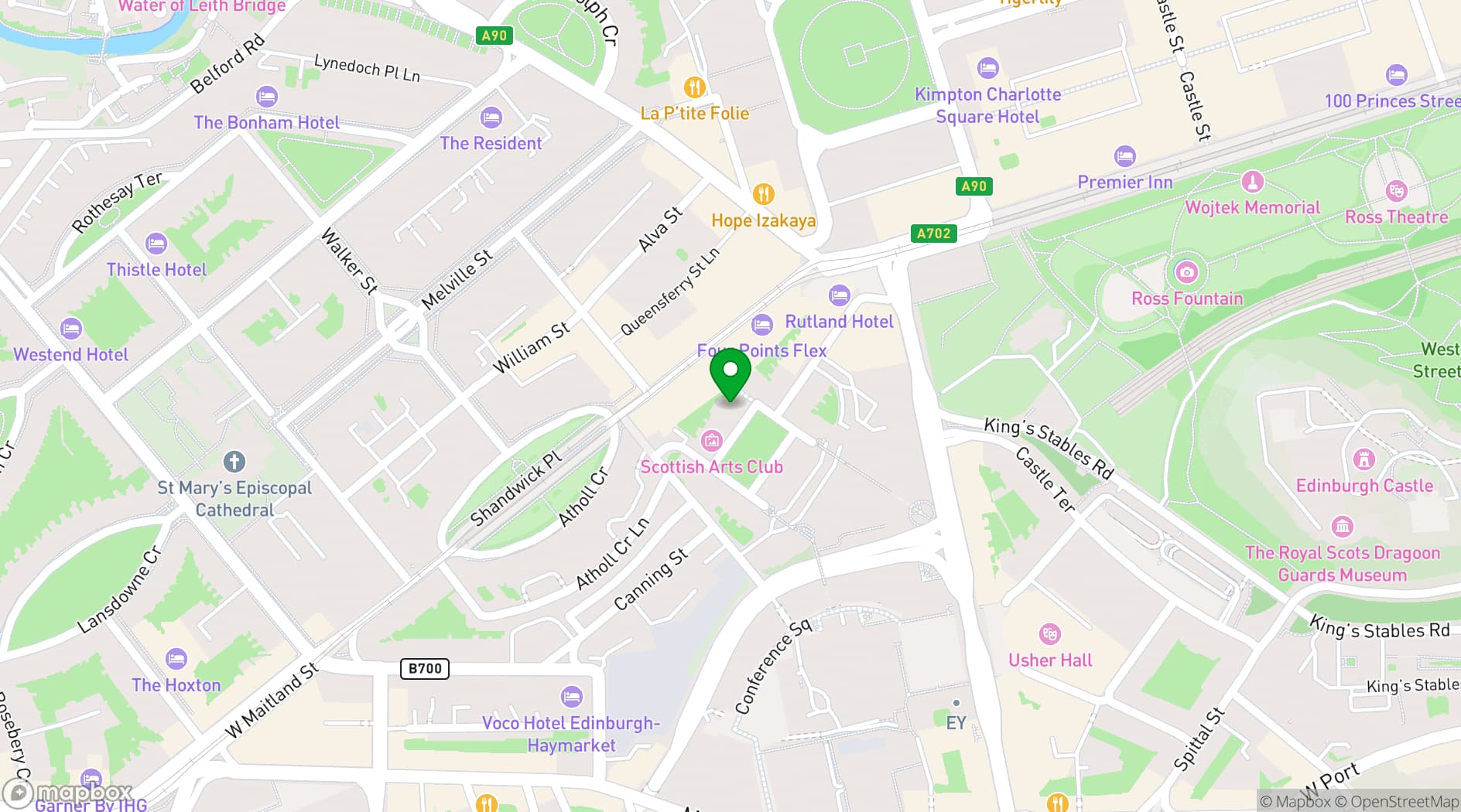 Map showing Inigo Edinburgh