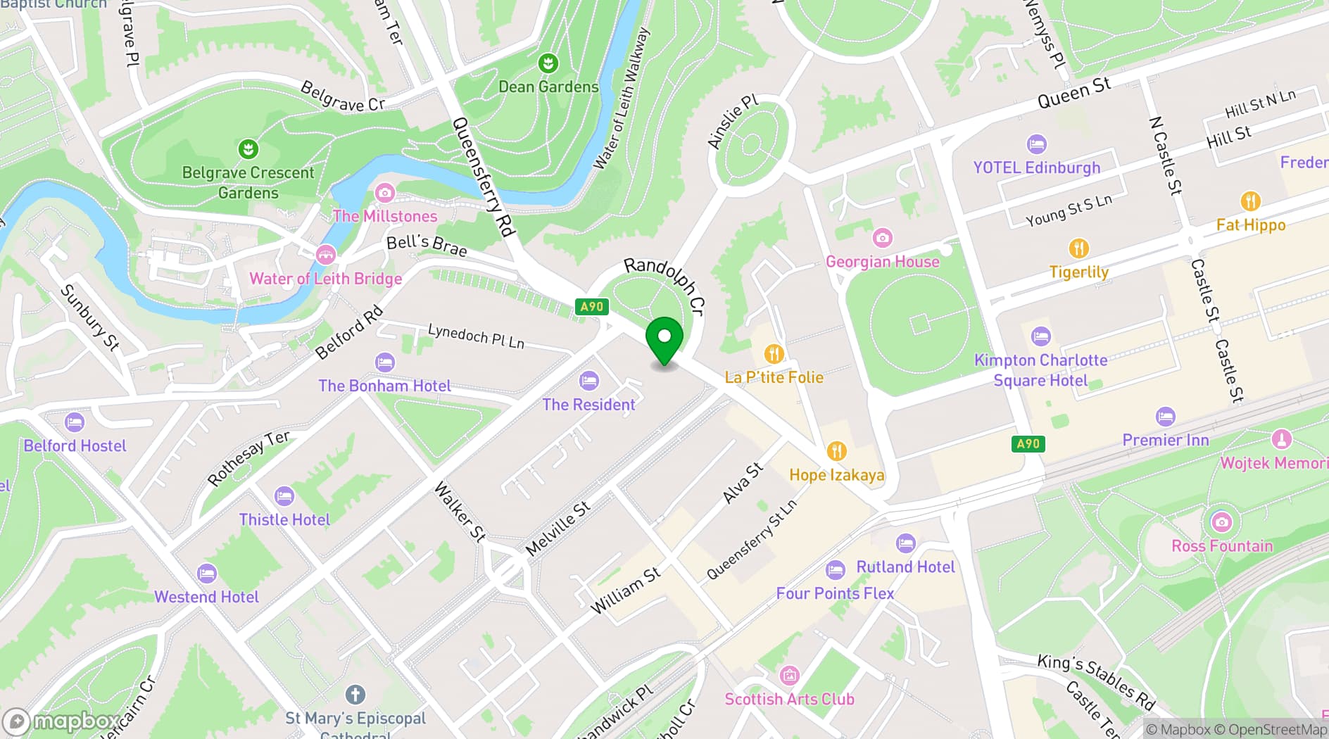 Map showing Bar 13 Edinburgh