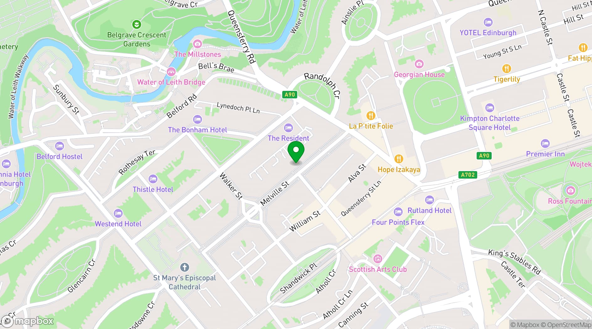Map showing 23 Melville Street - Business Centre