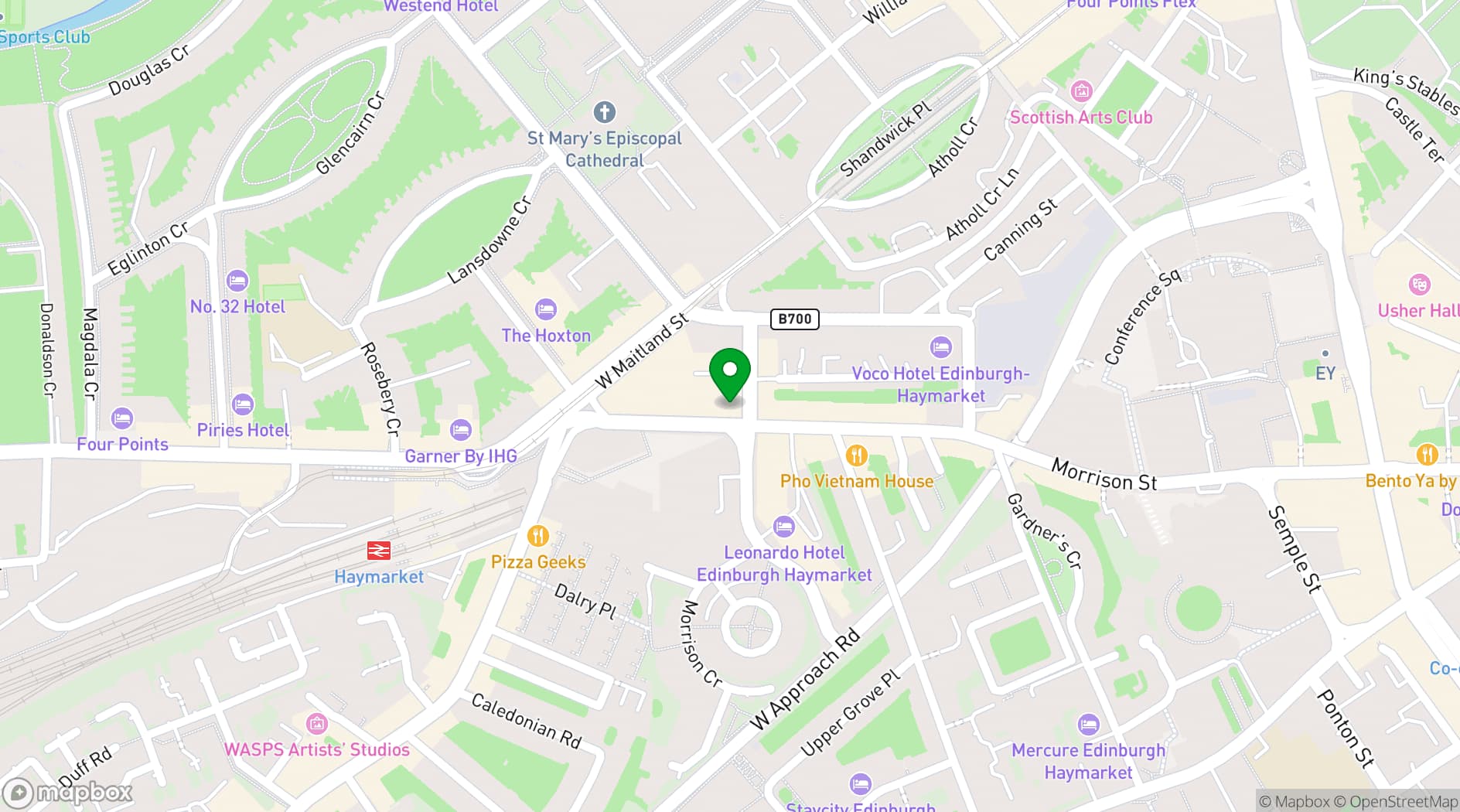 Map showing Malones Edinburgh