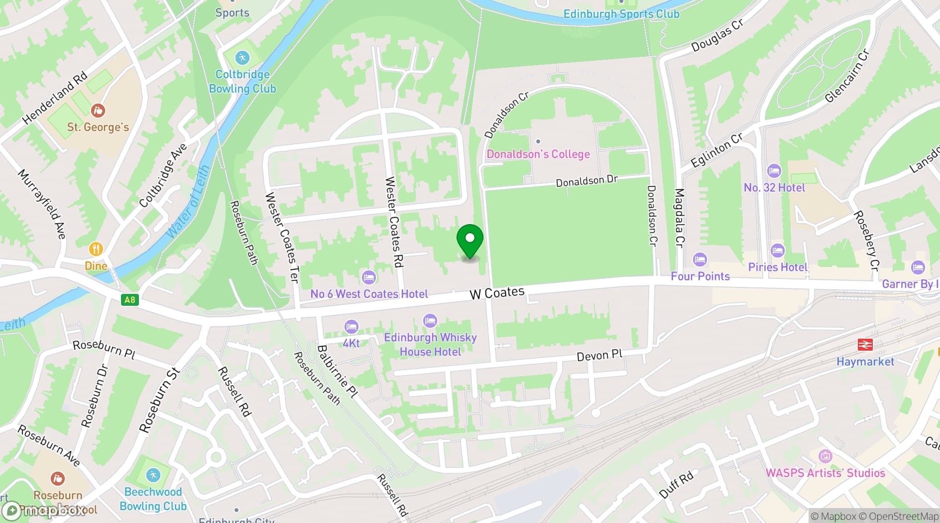 Map showing Cumberland Hotel