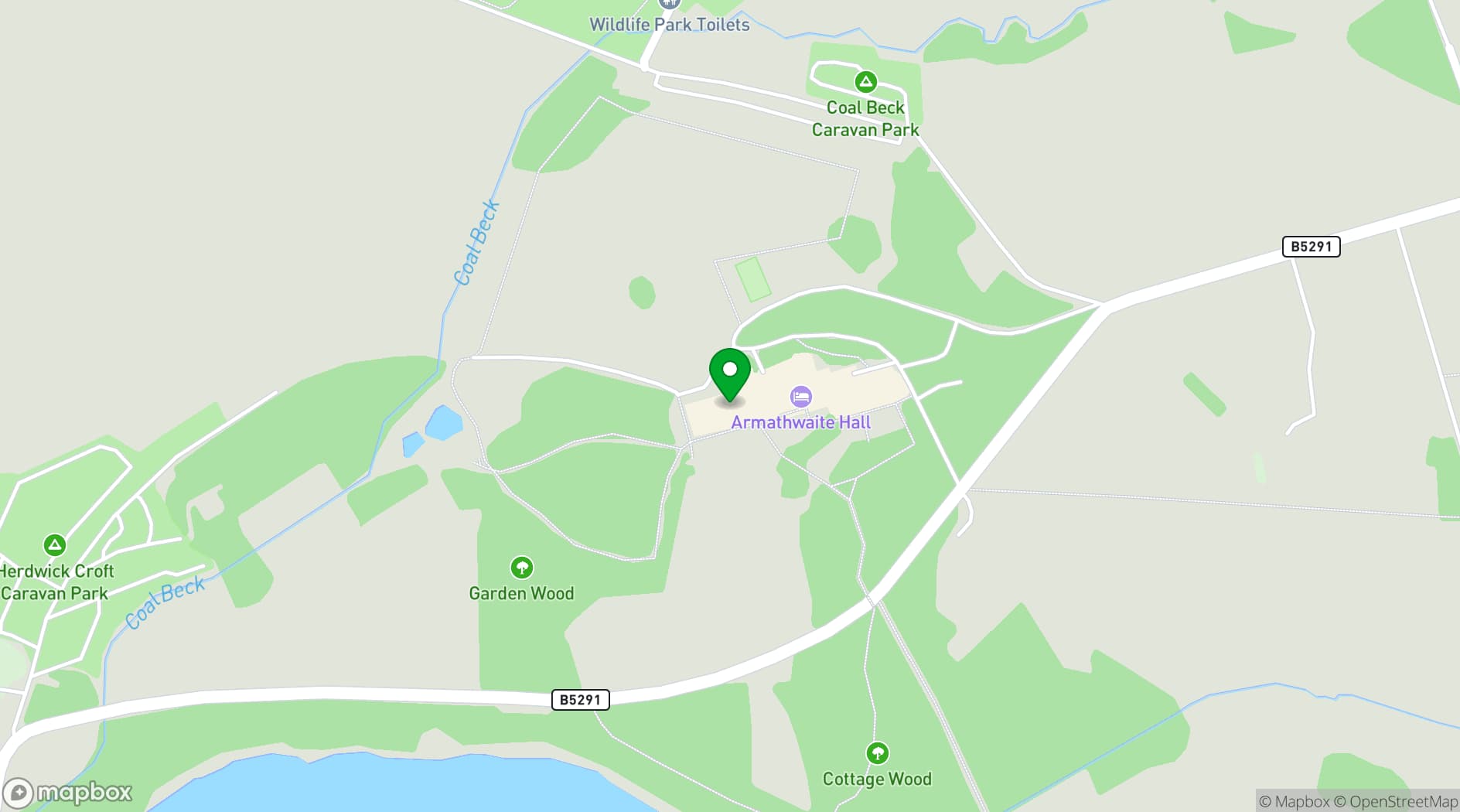 Map showing Armathwaite Hall Hotel & Spa