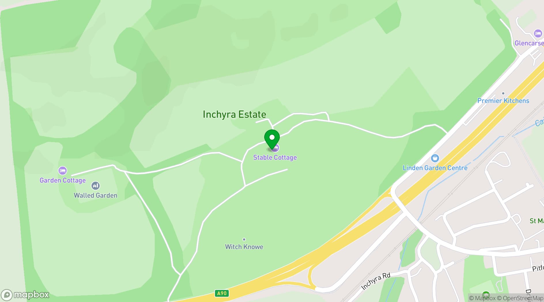 Map showing The Byre at Inchyra