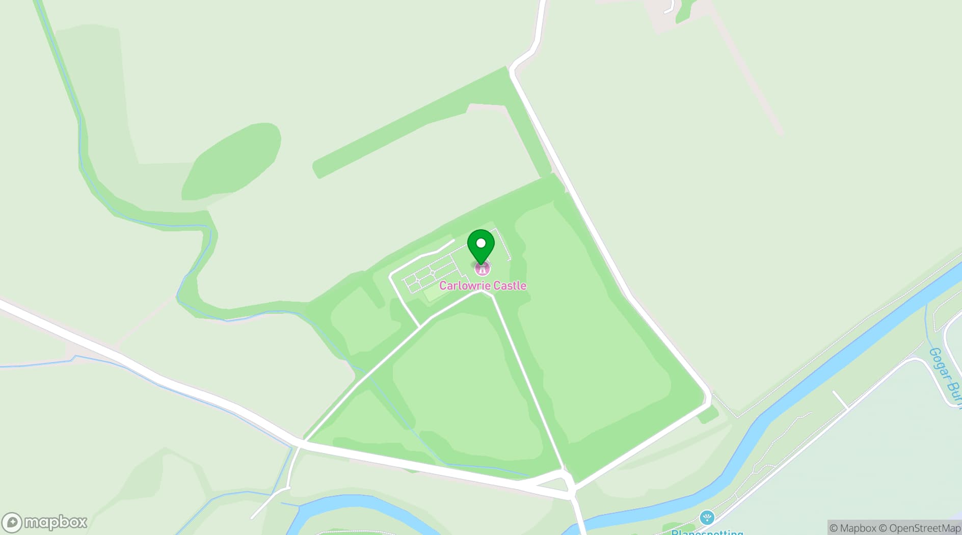 Map showing Carlowrie Castle