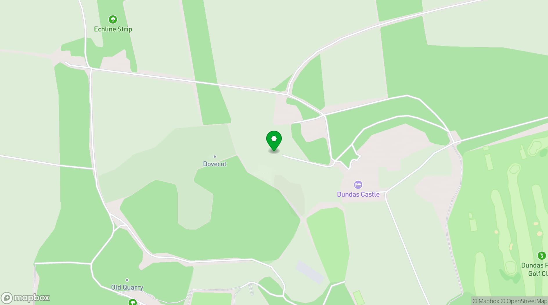 Map showing  Dundas Castle