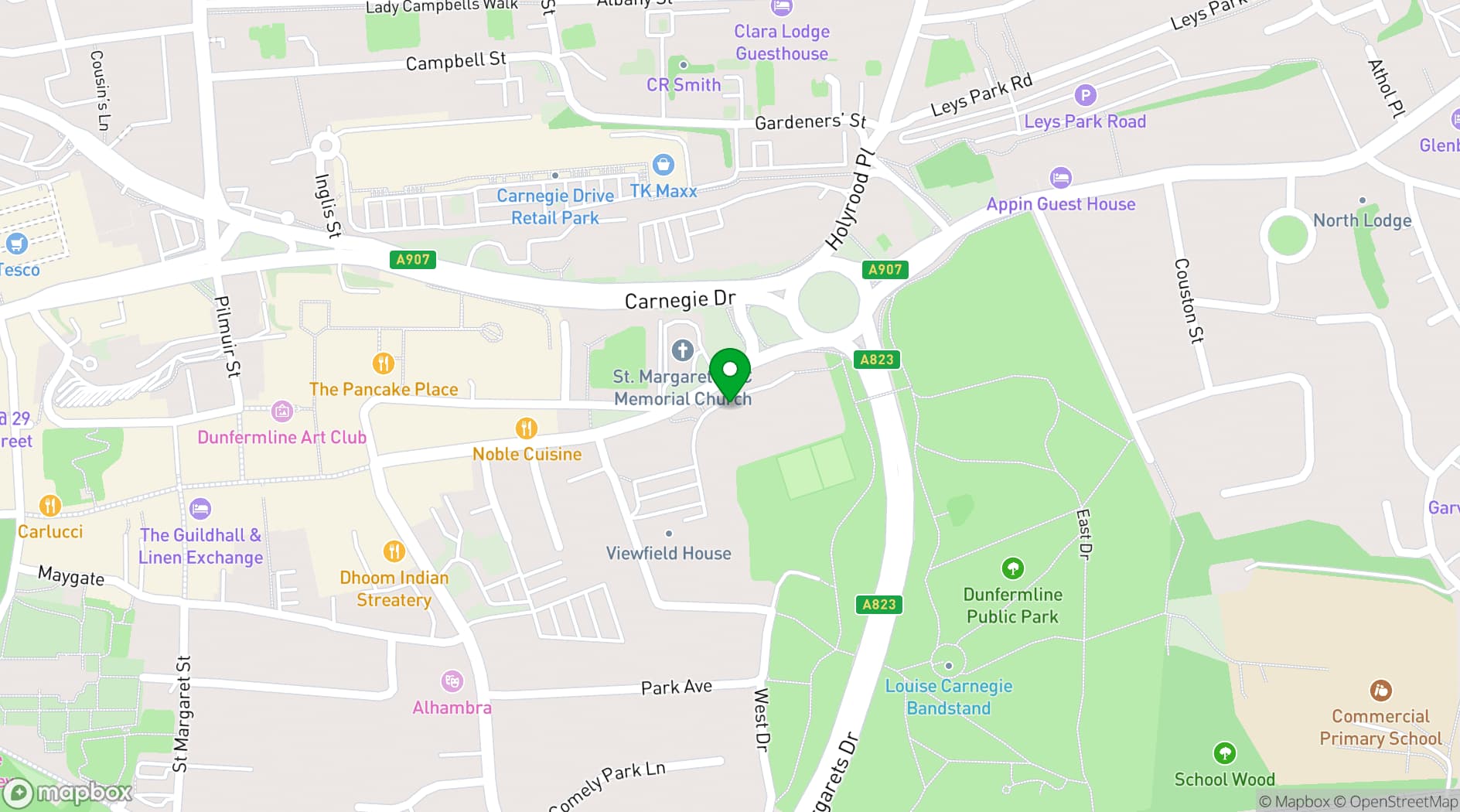 Map showing Carnegie Hall