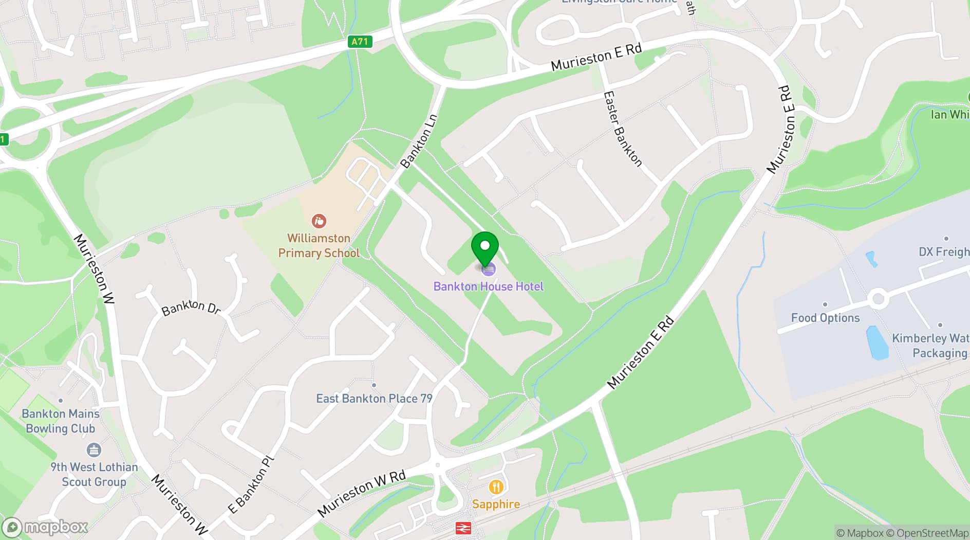 Map showing Bankton House Hotel
