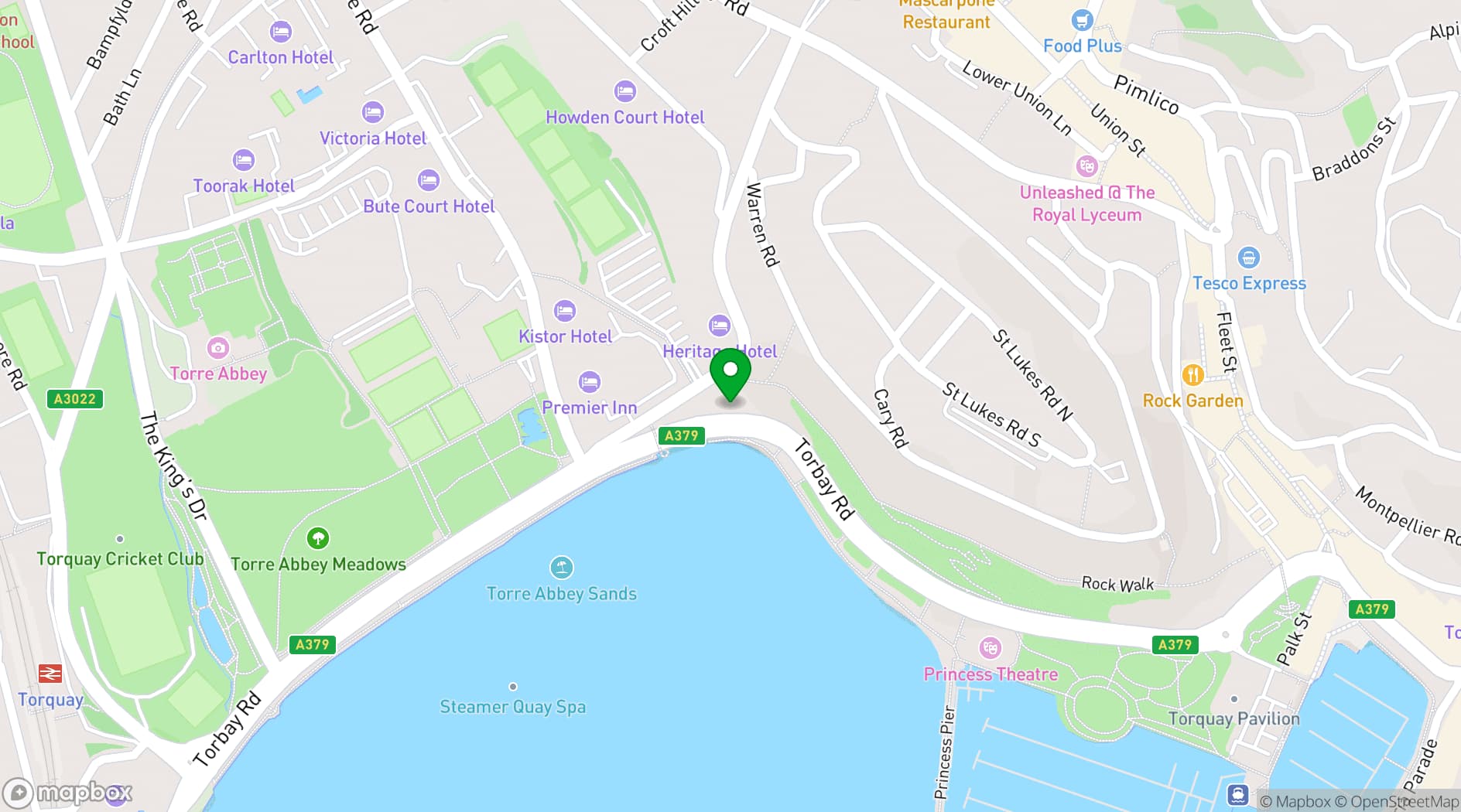 Map showing Bistrot Pierre Torquay 