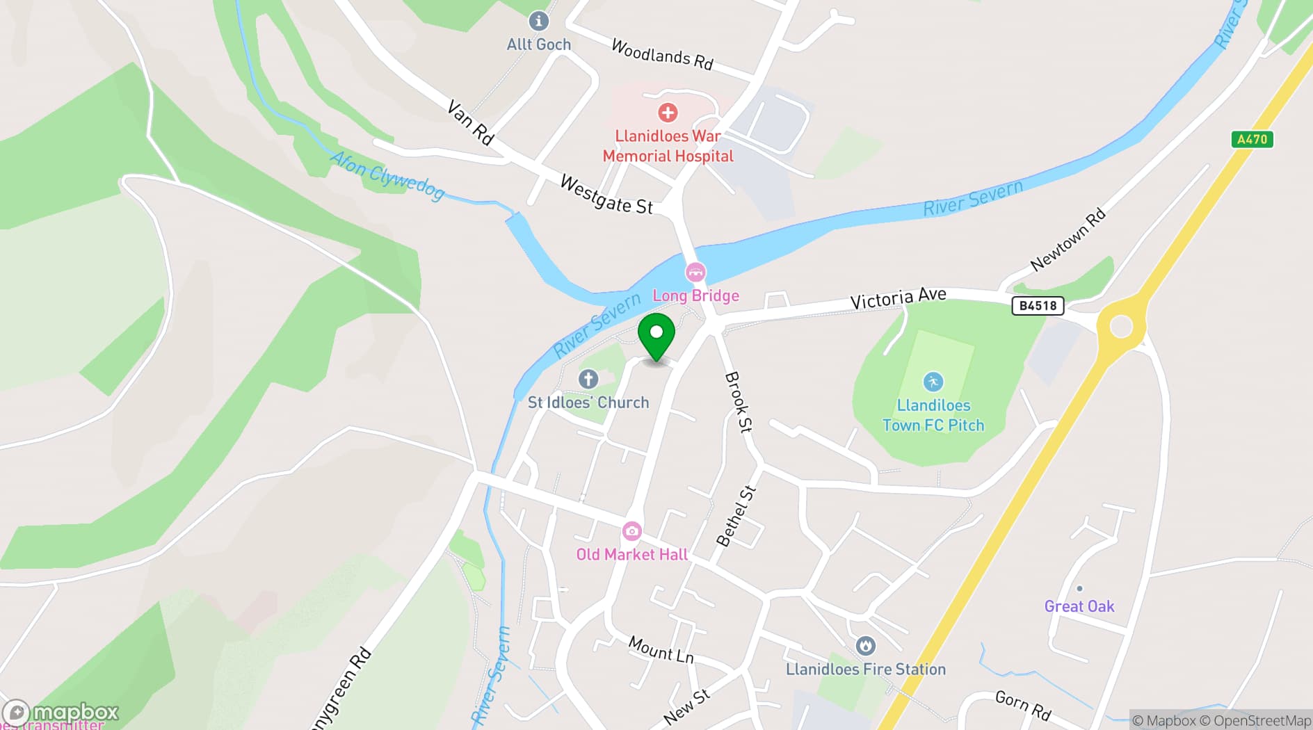 Map showing Llani Pop Up