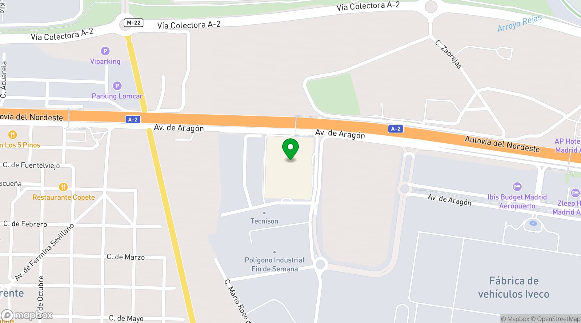 Map showing Madrid Marriott Auditorium