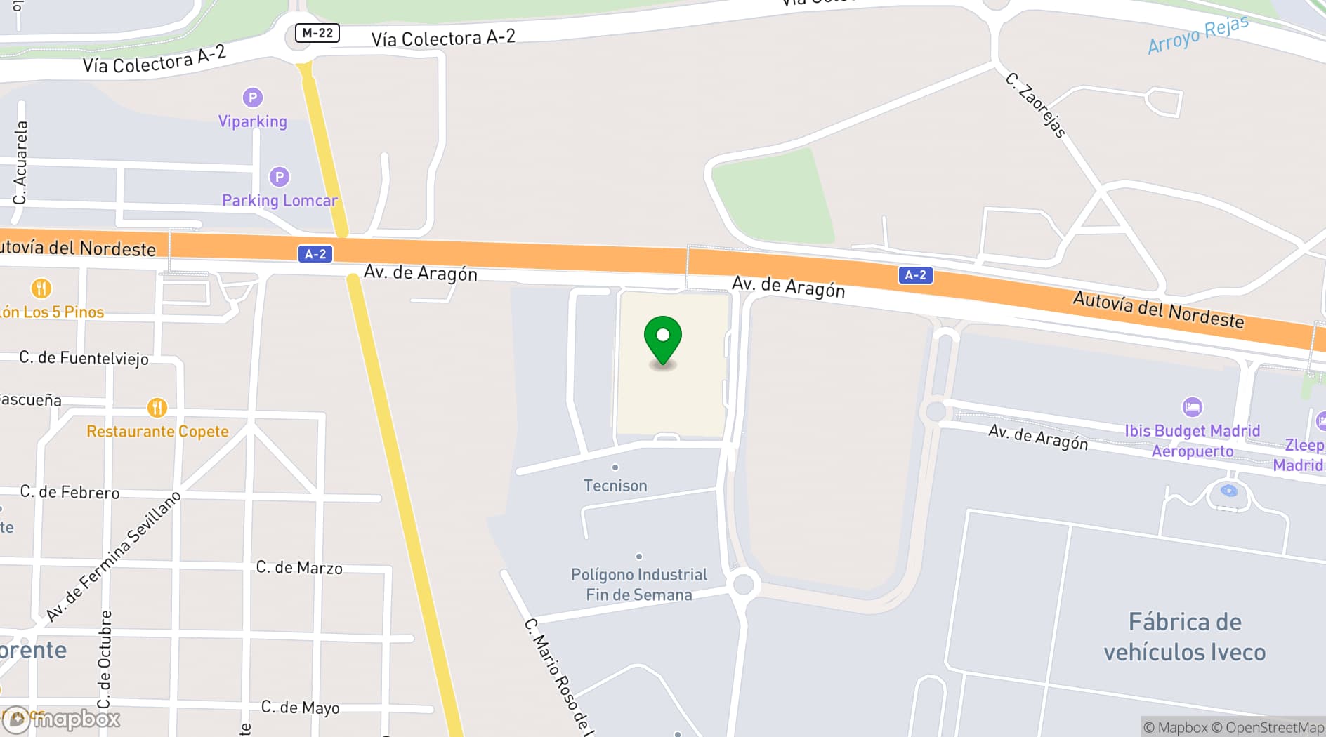 Map showing Madrid Marriott Auditorium Hotel & Conference Center