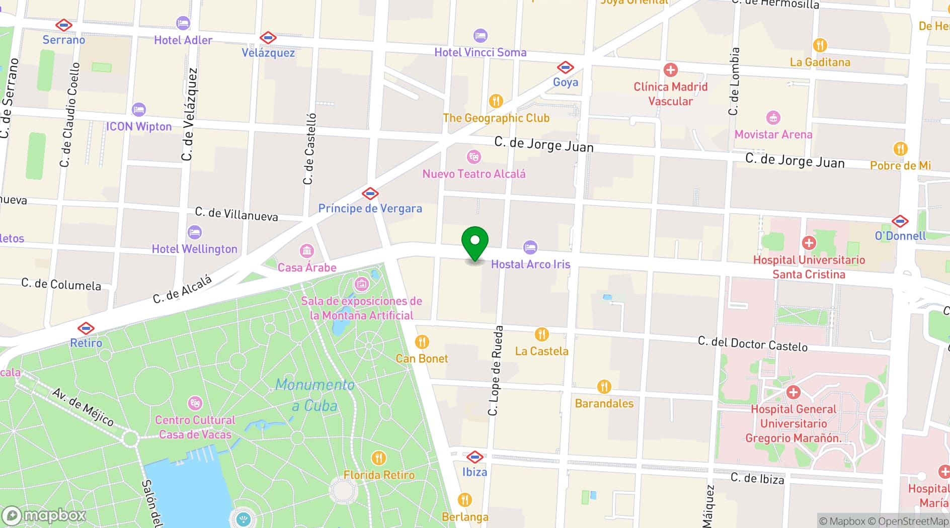 Map showing Espacio Bertelsmann