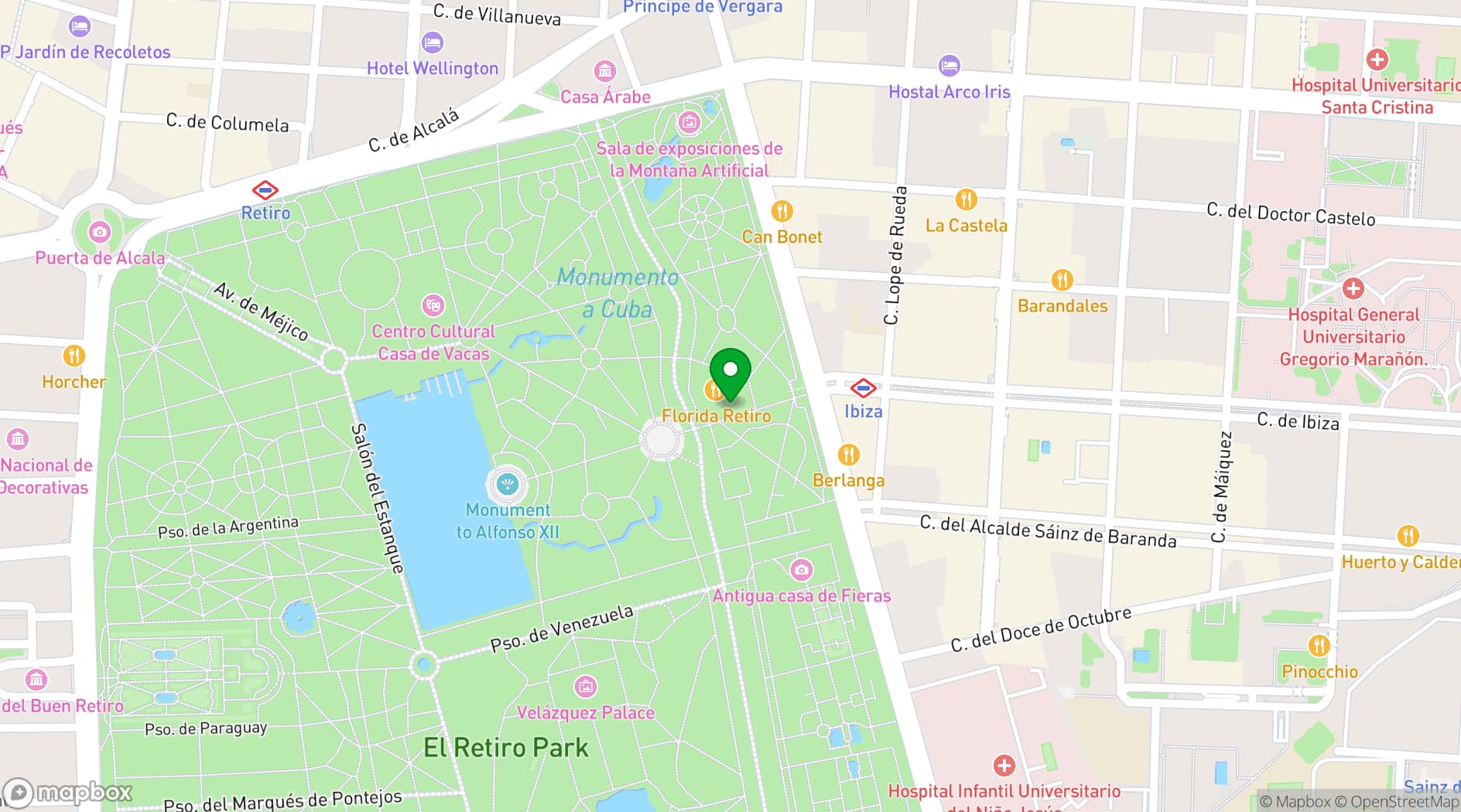 Map showing Florida Park