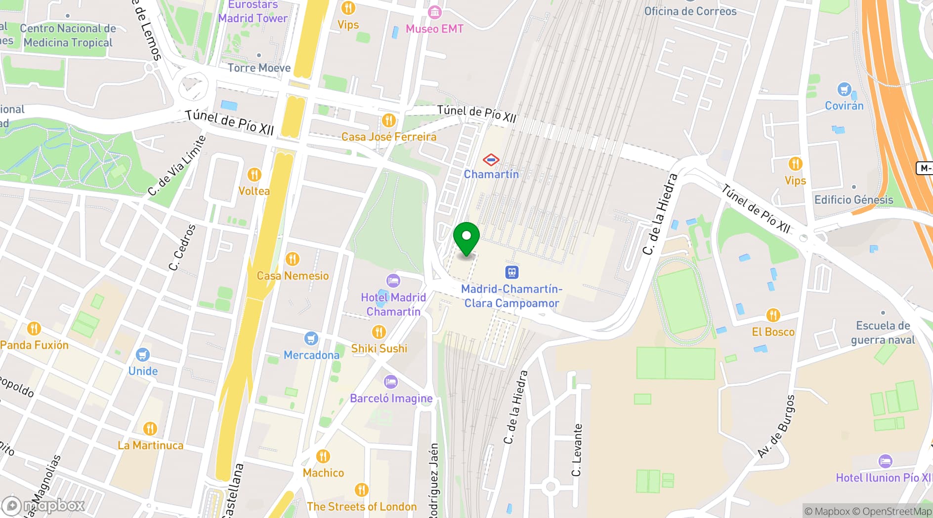 Map showing Hotel Chamartín The One