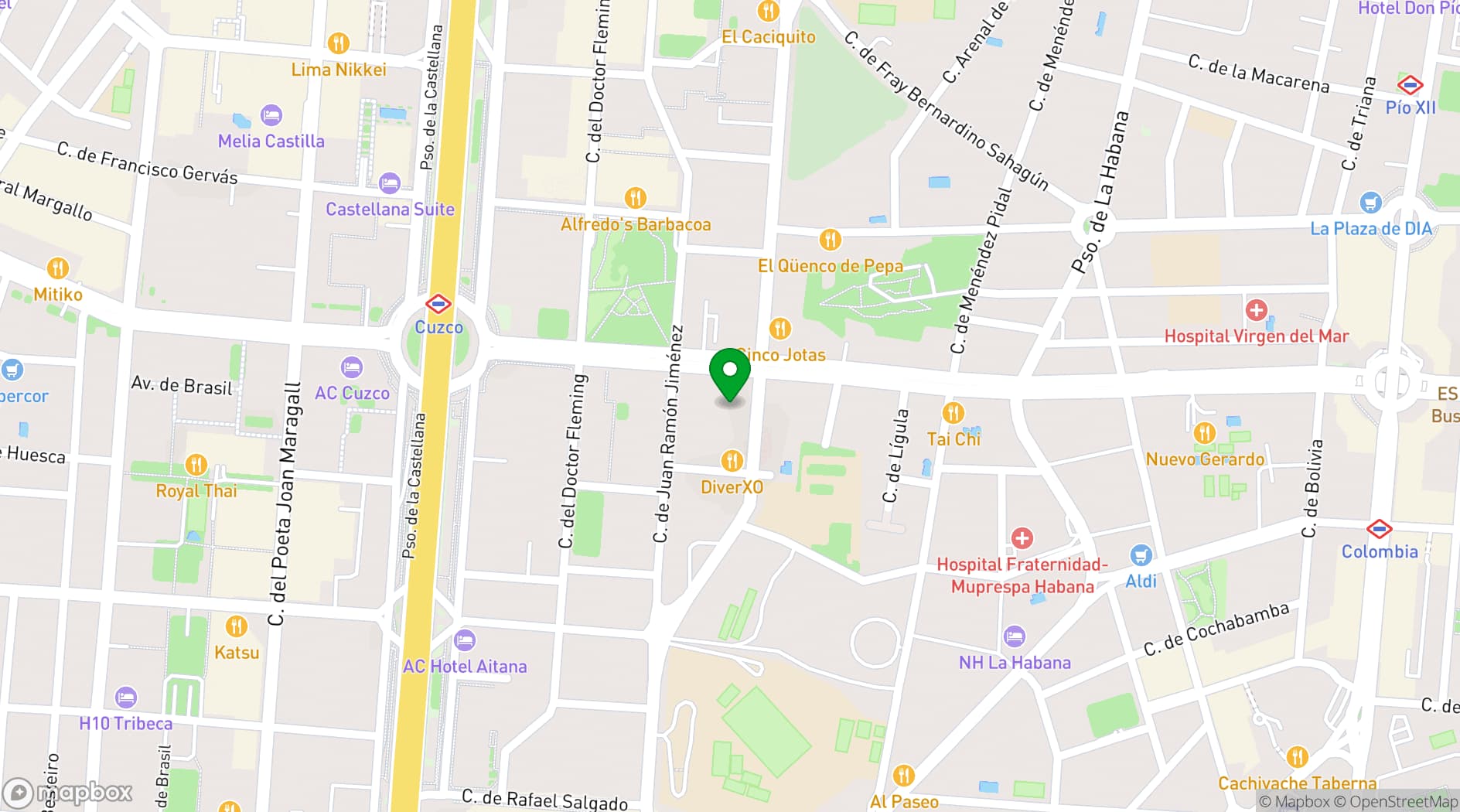 Map showing HOTEL NH EUROBUILDING